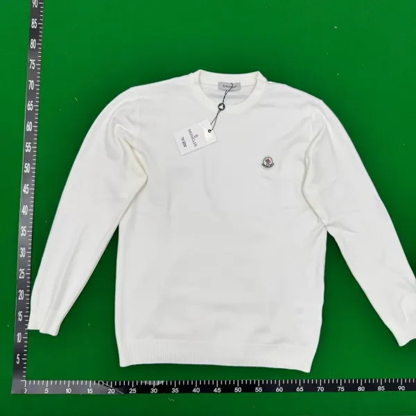 Moncler Logo Embroidered Crewneck Sweater White - 10