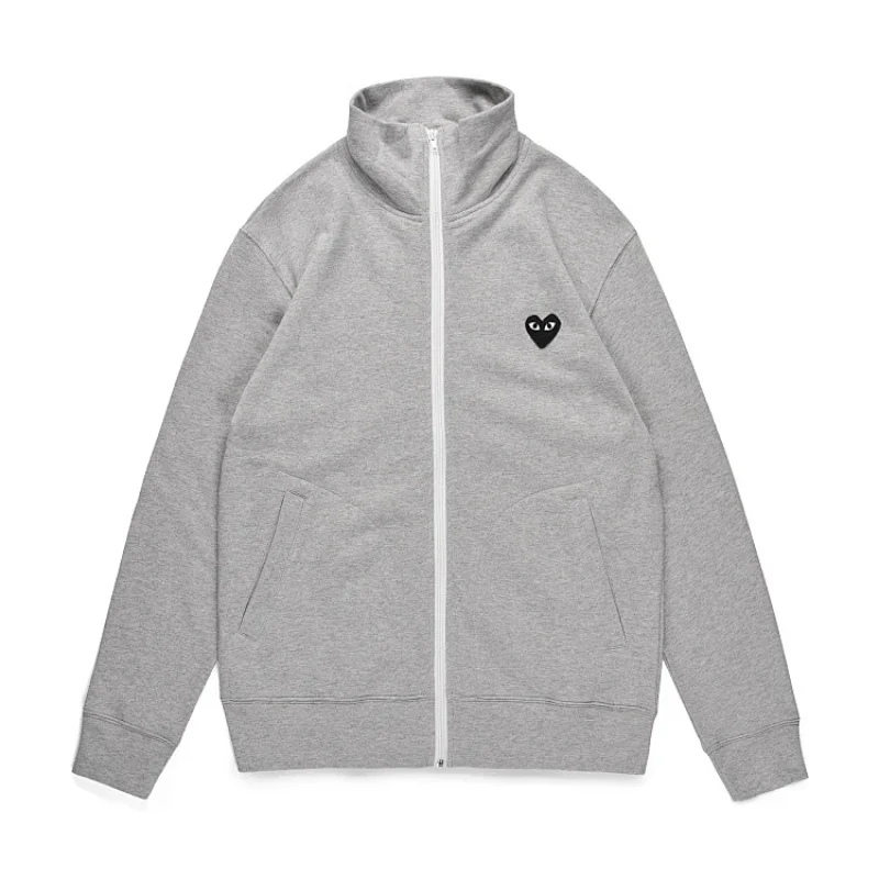 Gray Stand Collar Sweatshirt