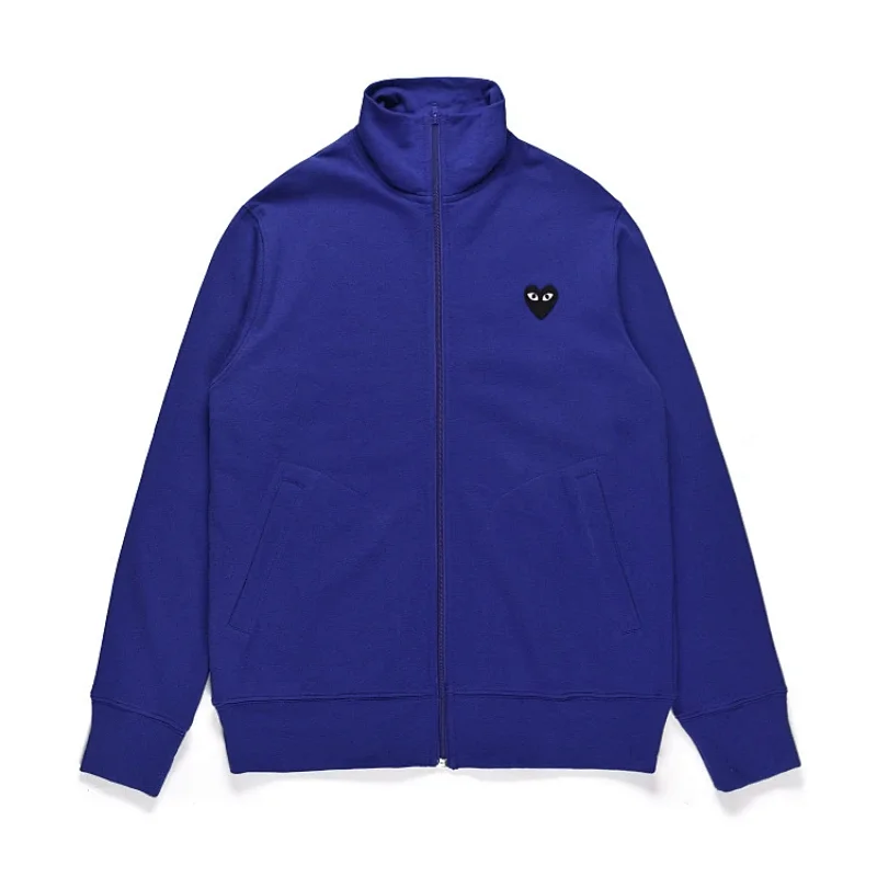 Blue Stand Collar Sweatshirt