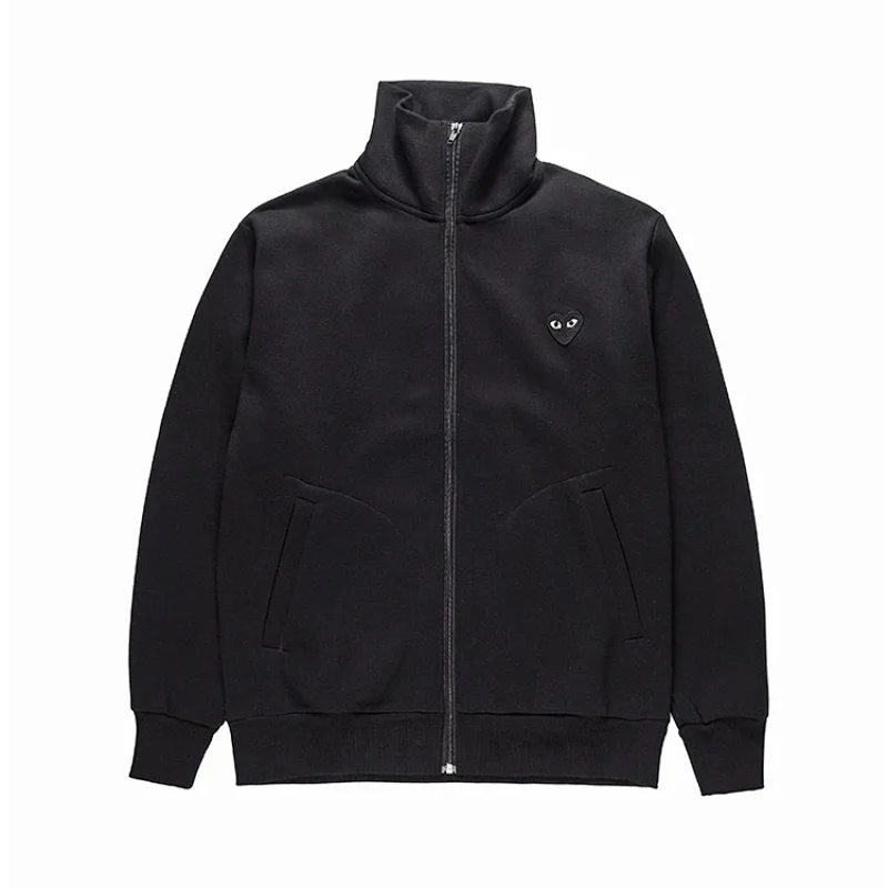 Black Stand Collar Sweatshirt