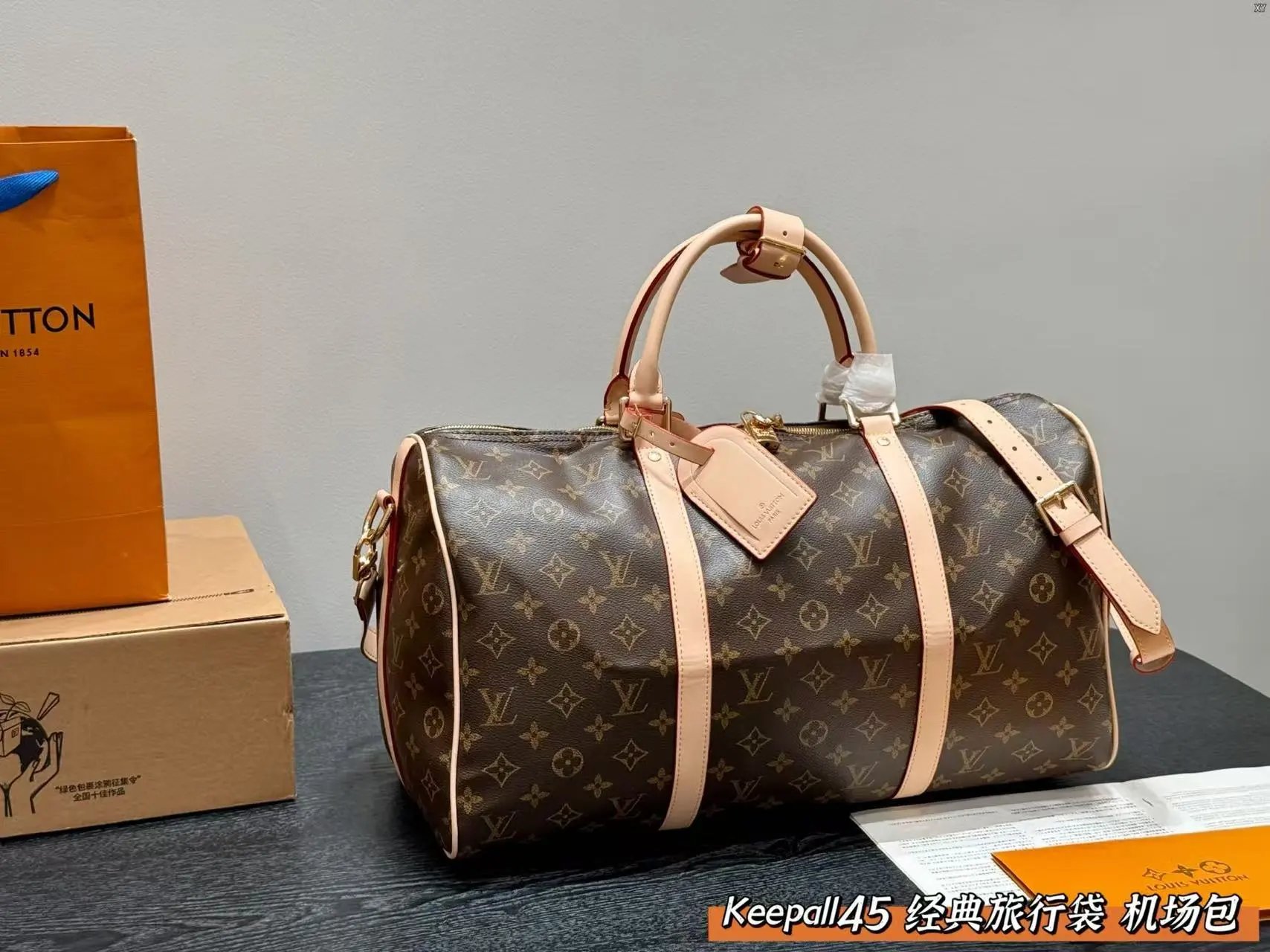 Louis Vuitton Keepall 45 Monogram Canvas Brown Travel Duffle Bag - 25