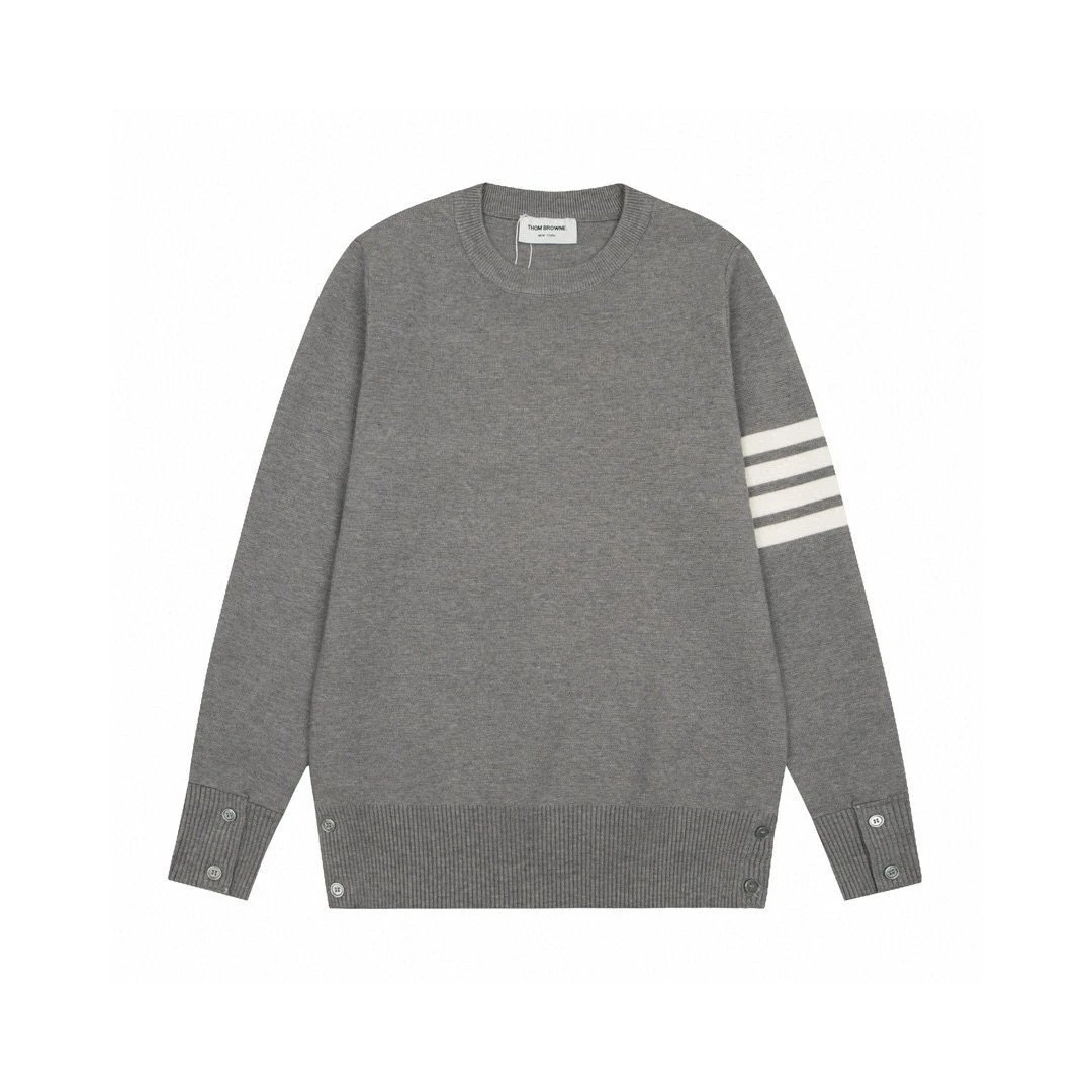 Thom Browne Knitwear V-neck four-bar stripe button cardigan image 13