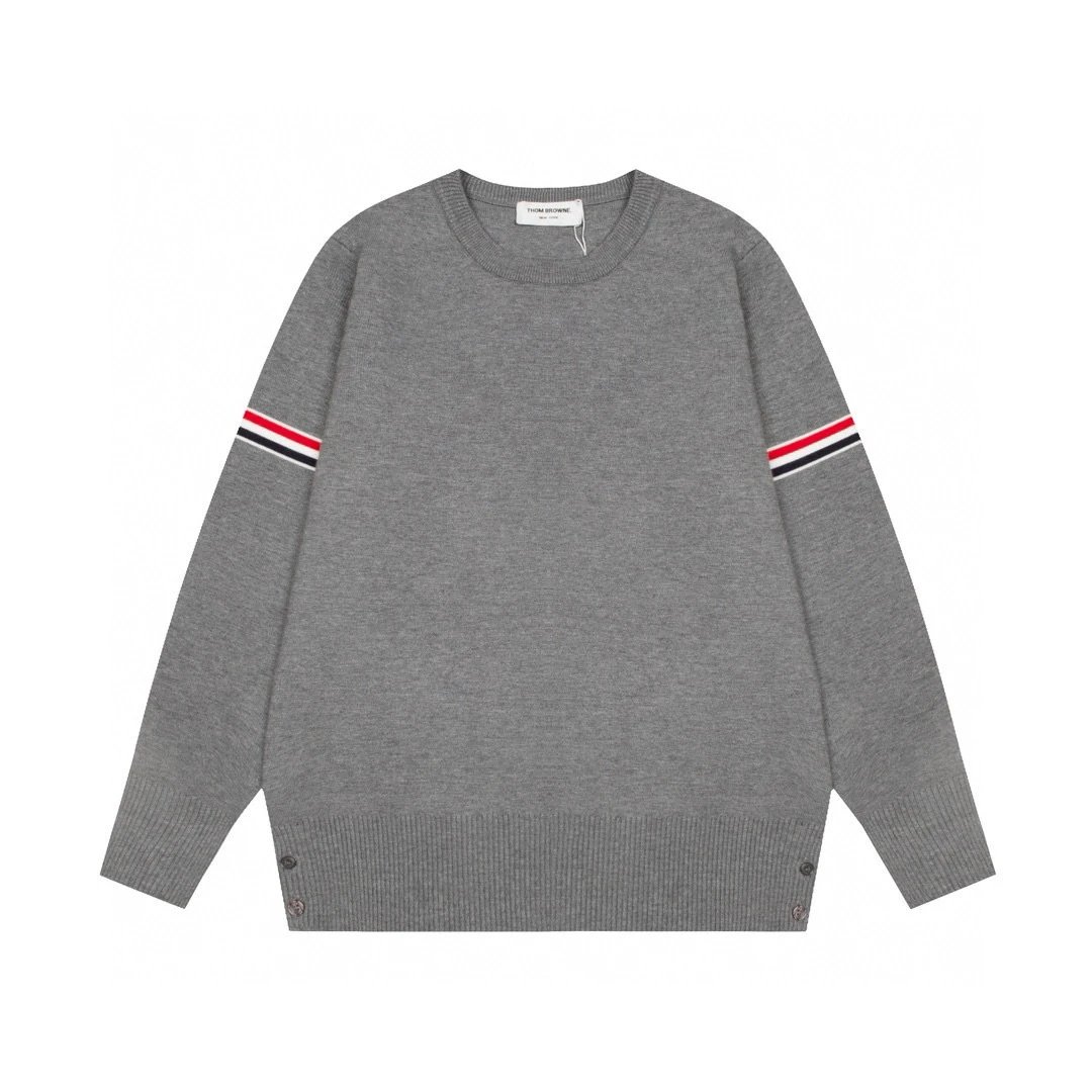 Thom Browne Knitwear V-neck four-bar stripe button cardigan image 14