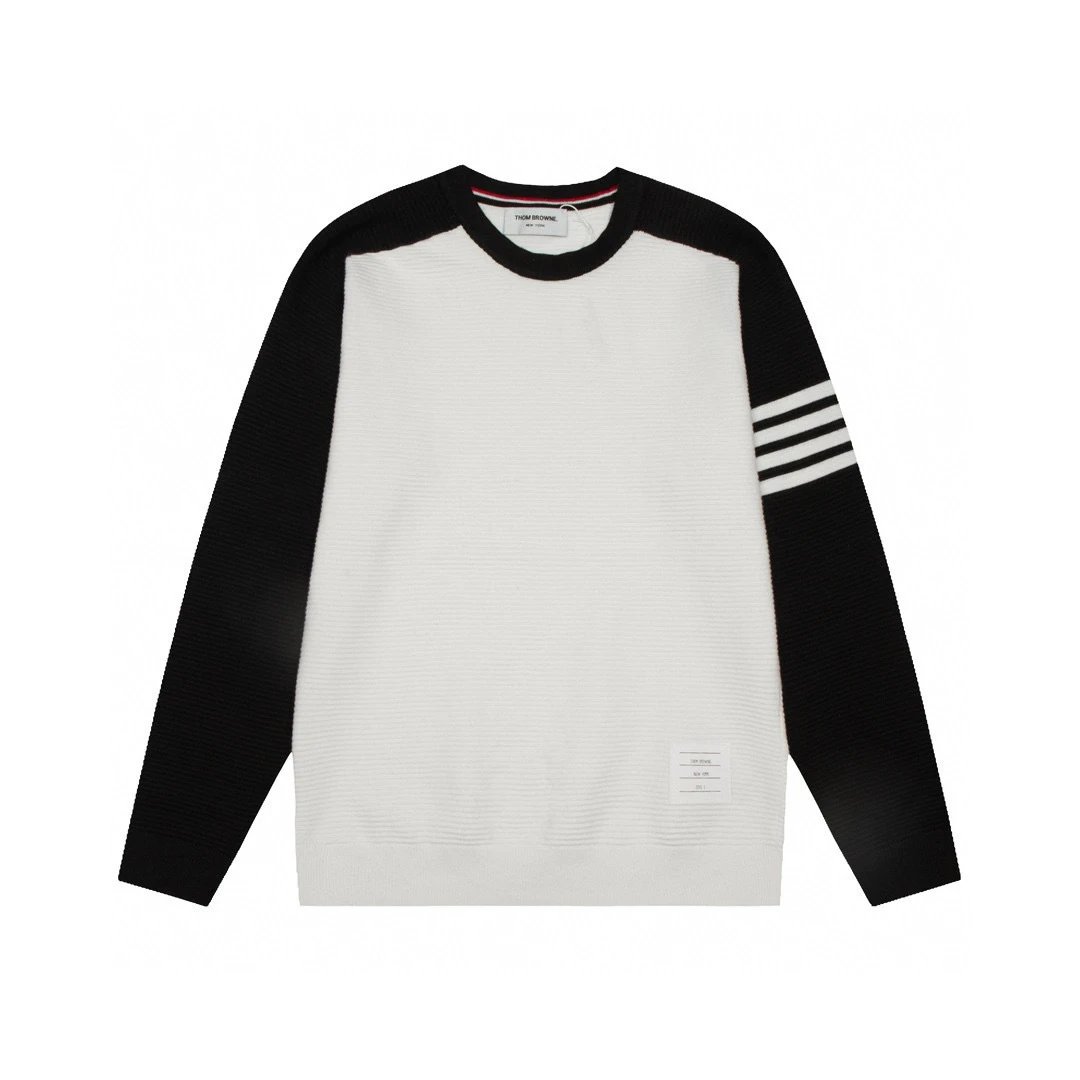 Thom Browne Knitwear V-neck four-bar stripe button cardigan — 20