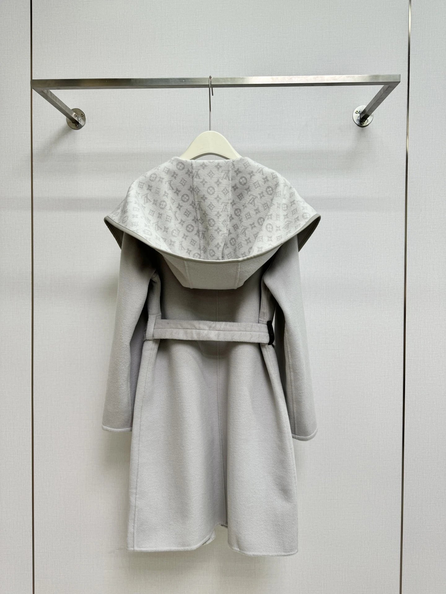 Louis Vuitton Monogram Hooded Wool Coat Black Navy Gray Beige Classic