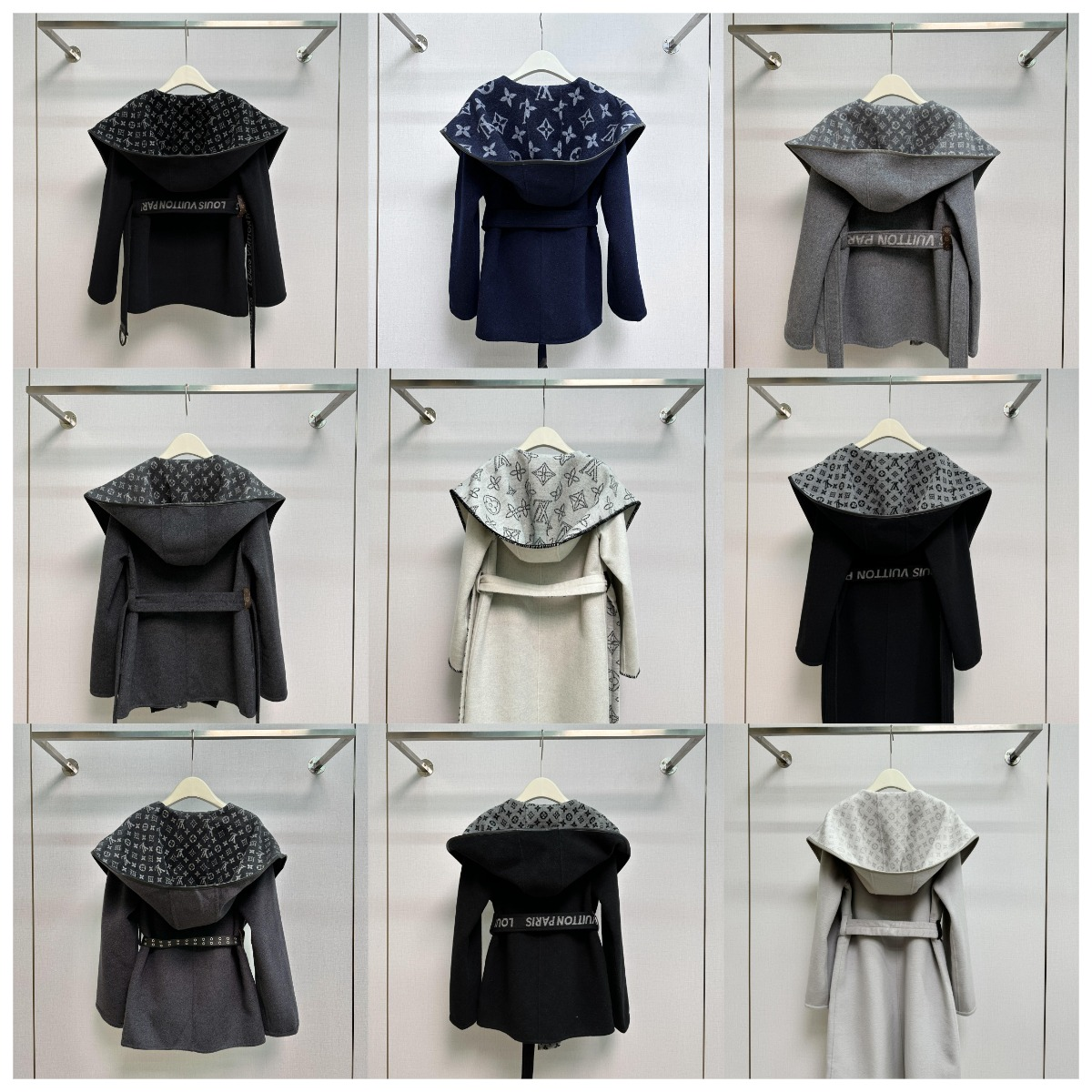 Louis Vuitton Belted Double Face Hooded Wrap Coat