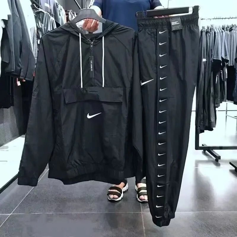 Nike Matching Sets Three-Piece Sportswear Set with Hooded Jacket, T-Shirt and Shorts — Multi-hook set