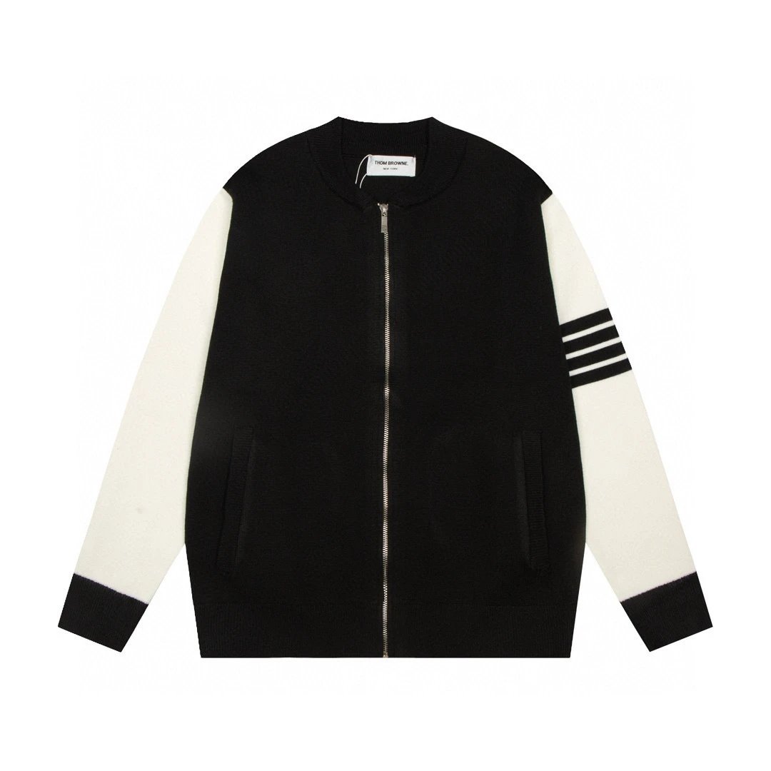 Thom Browne Knitwear V-neck four-bar stripe button cardigan image 12