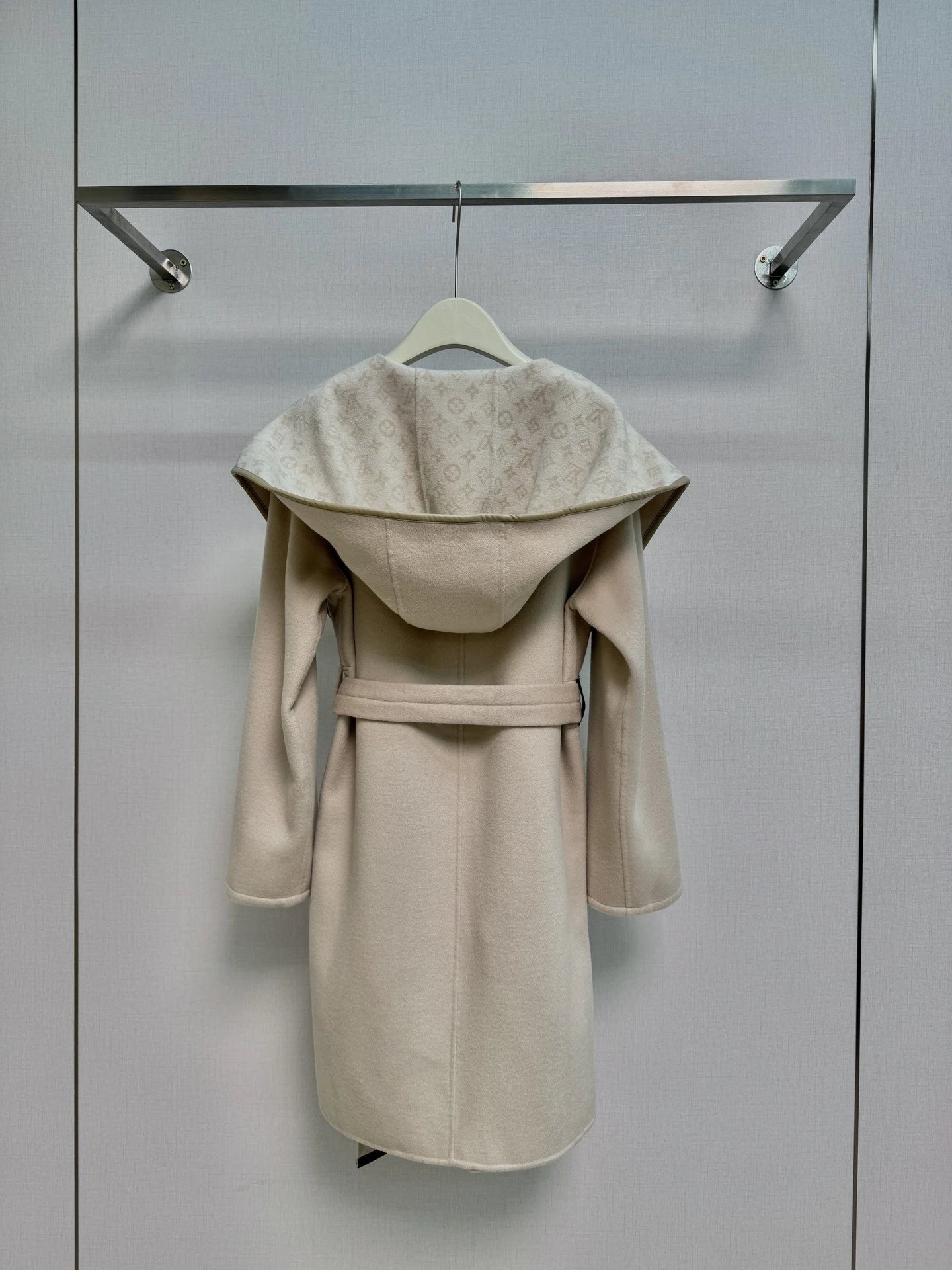 Louis Vuitton Monogram Hooded Wool Coat Black Navy Gray Beige Classic