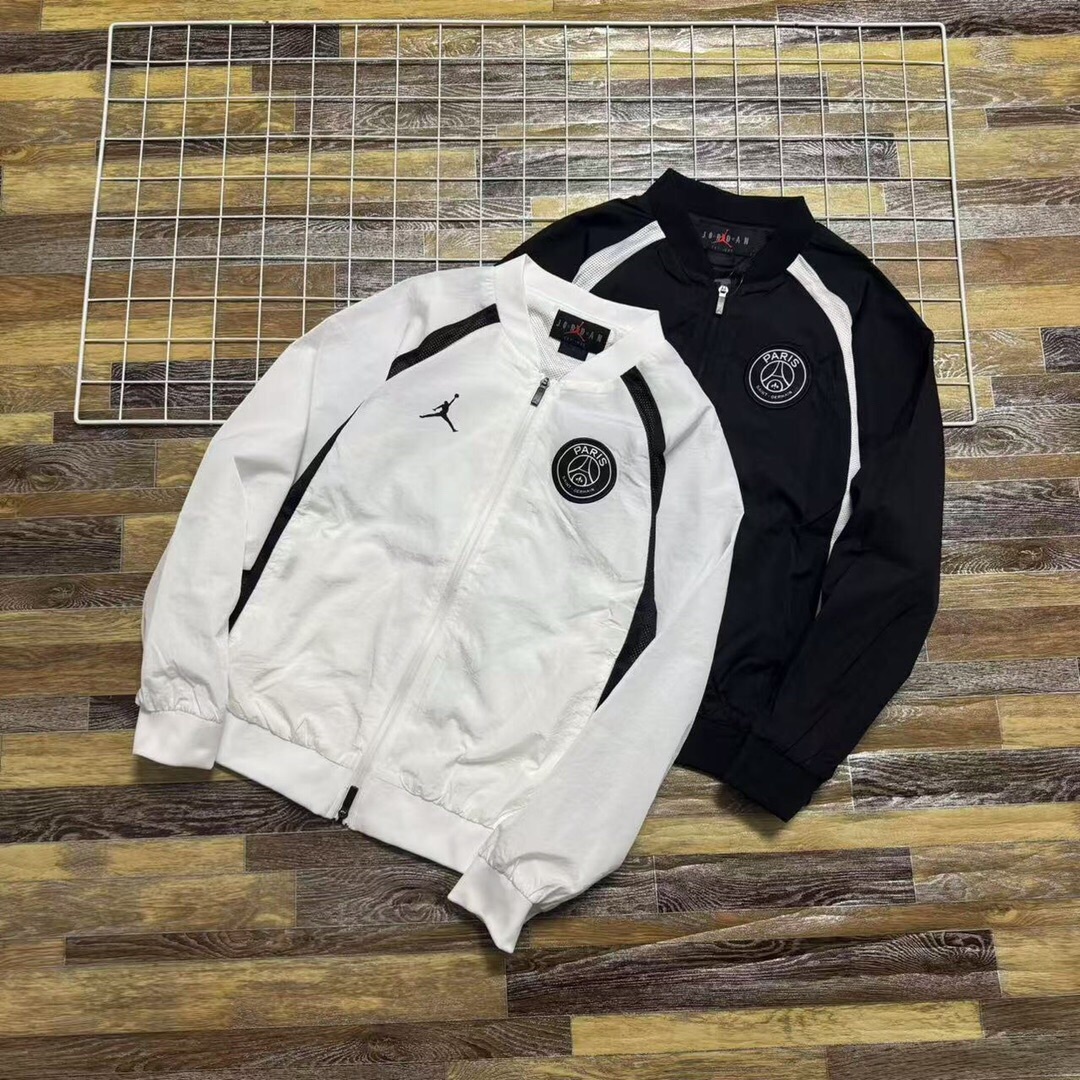 Nike Jackets Varsity-style snap-front jacket with contrast striped sleeves and patches image 4