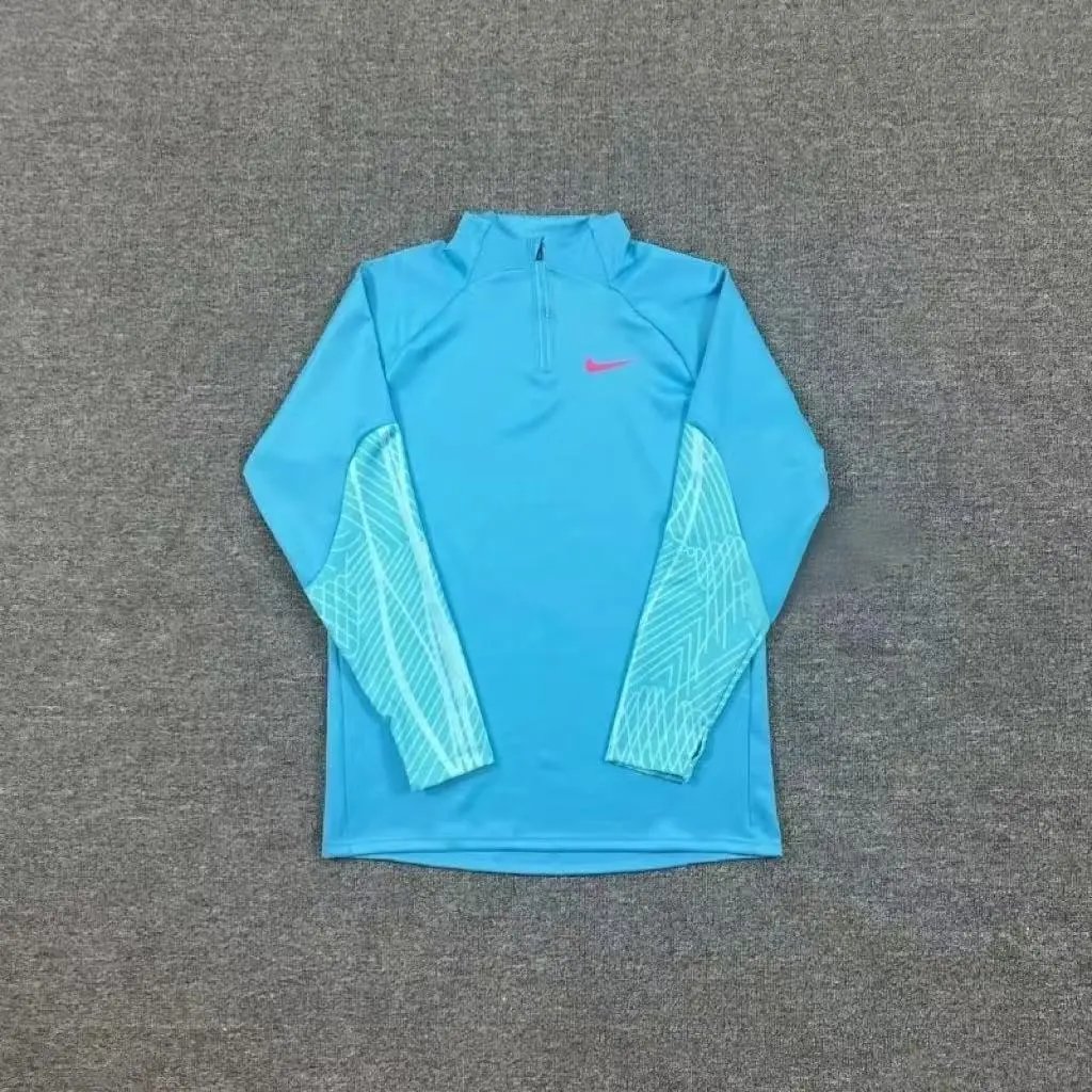 Blue Half Zipper Long Sleeve