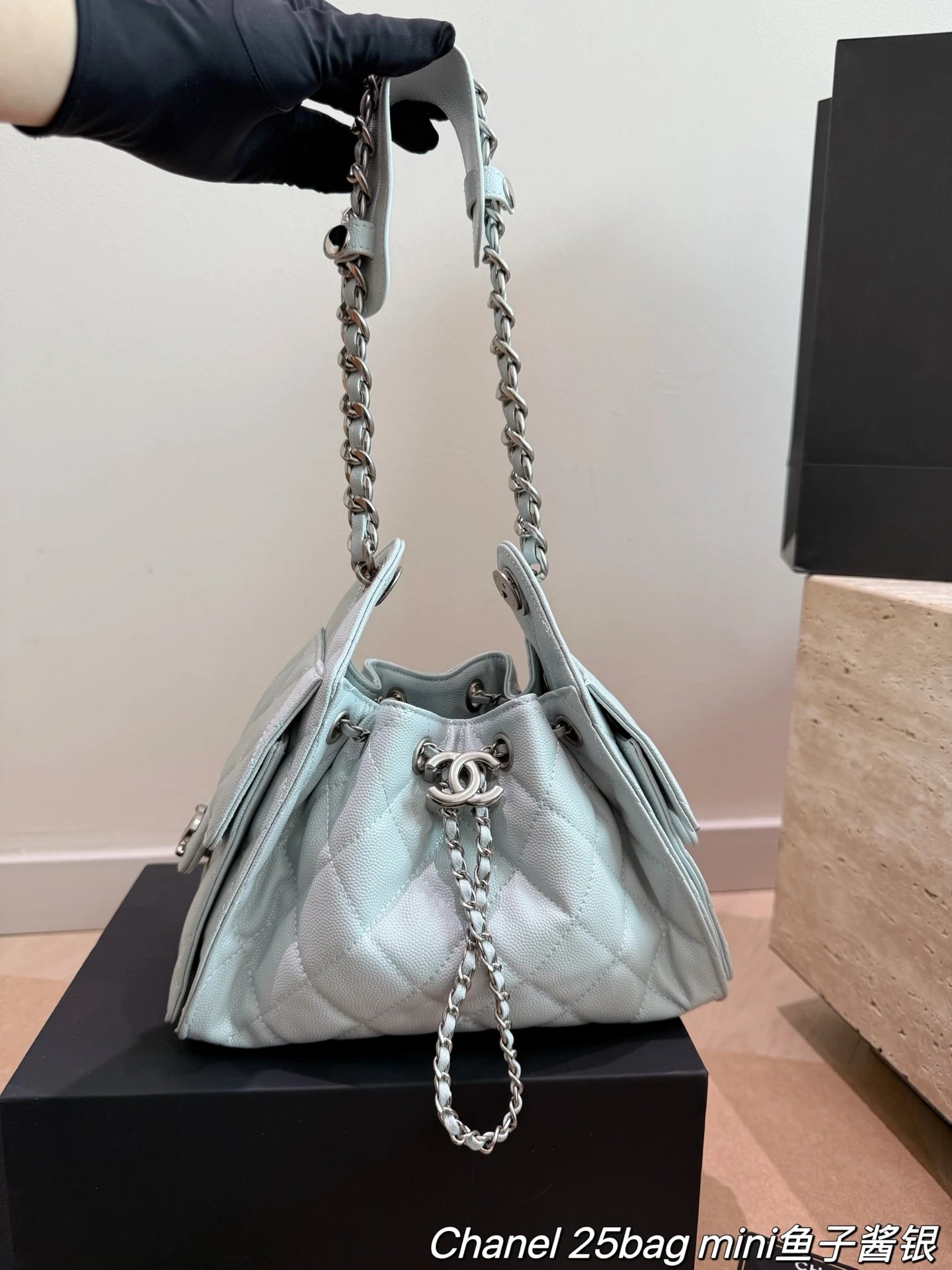 Chanel Shoulder Bags 25 drawstring chain bag image 3