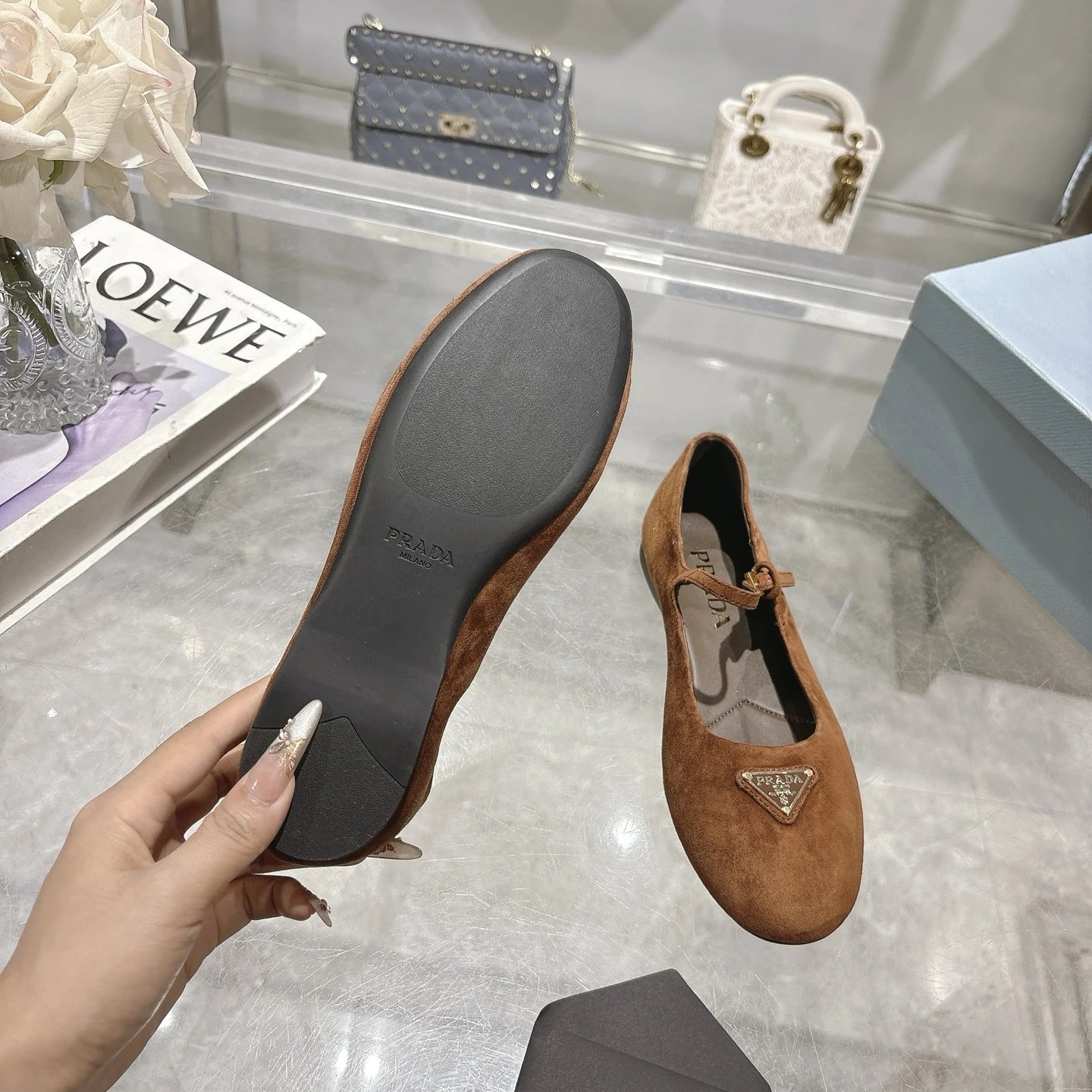 Prada Casual Shoes Mary Jane ballet flats with triangle logo plaque image 2
