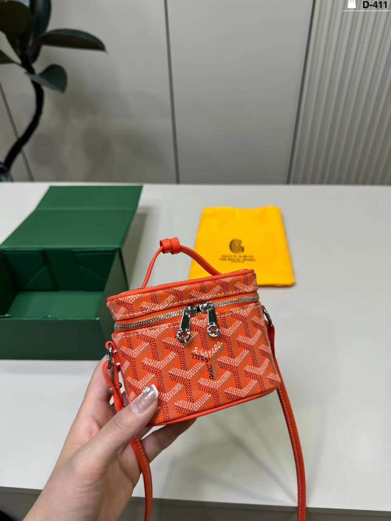 Goyard Crossbody Bags Mini top-handle zip bag — Tangerine red