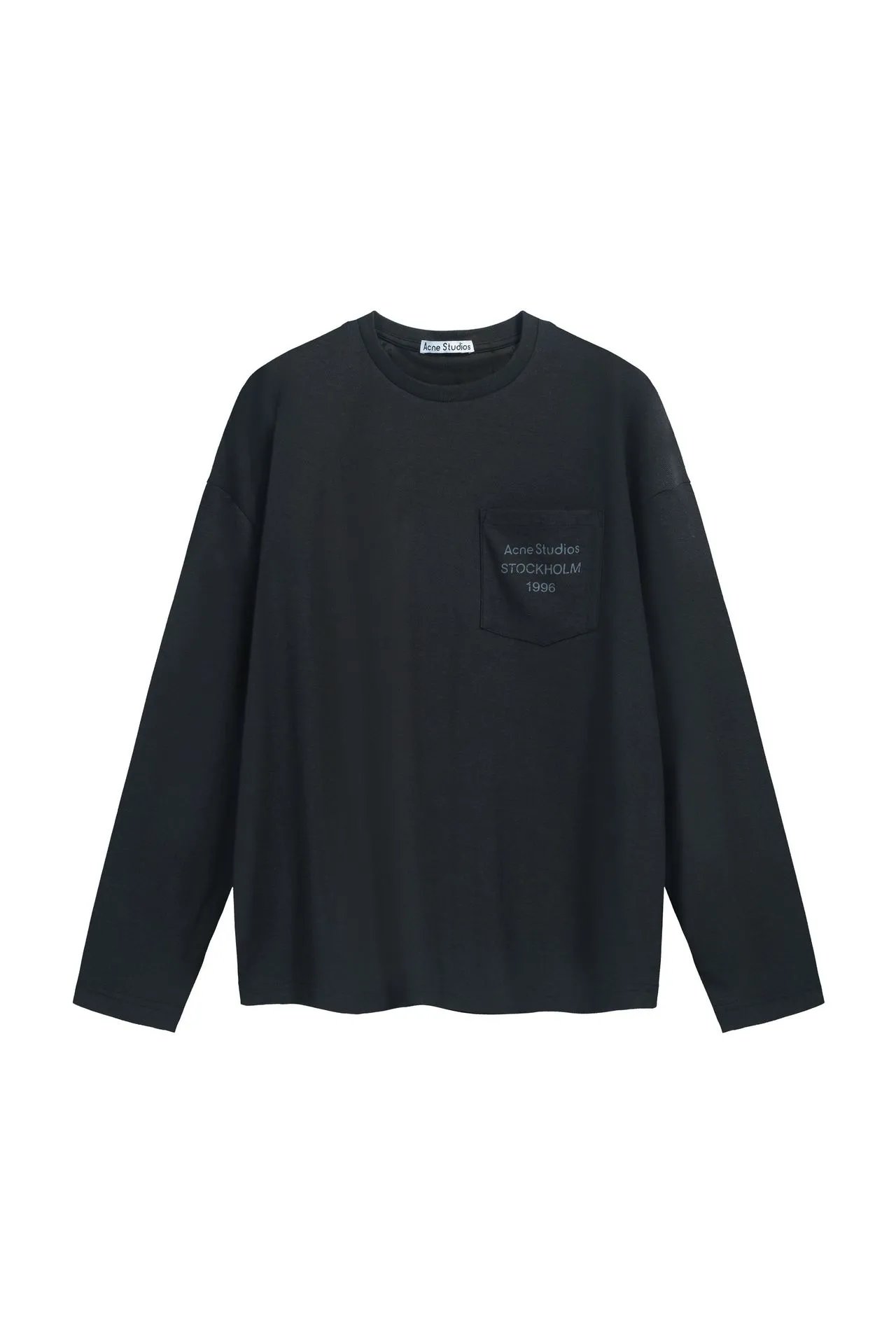 Pocket Print Long Sleeve Black