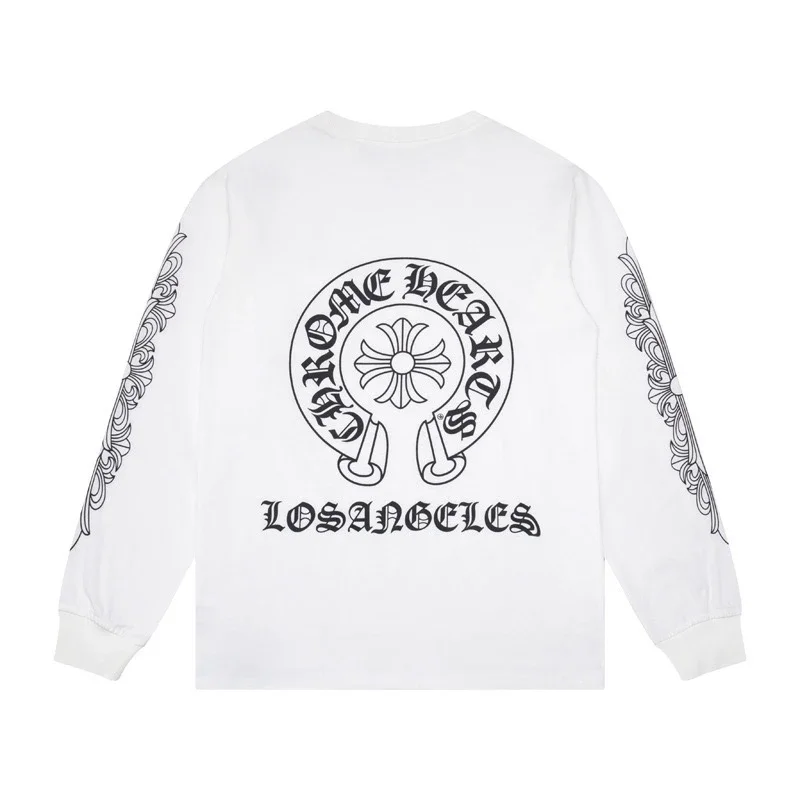 Chrome Hearts Los Angeles Horseshoe Logo White Long Sleeve