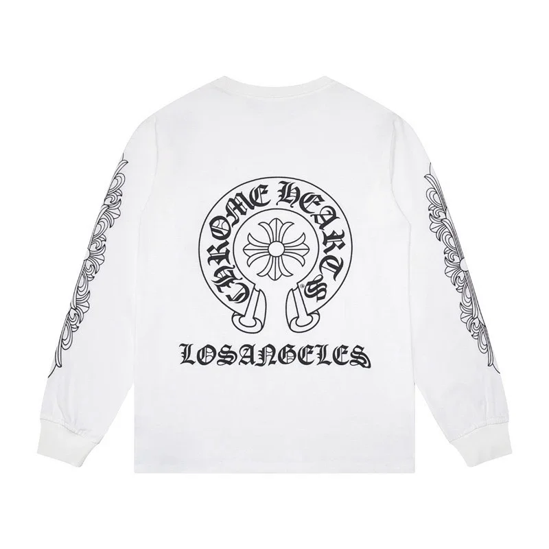 Chrome Hearts Los Angeles Horseshoe Logo White Long Sleeve - rep longsleeve
