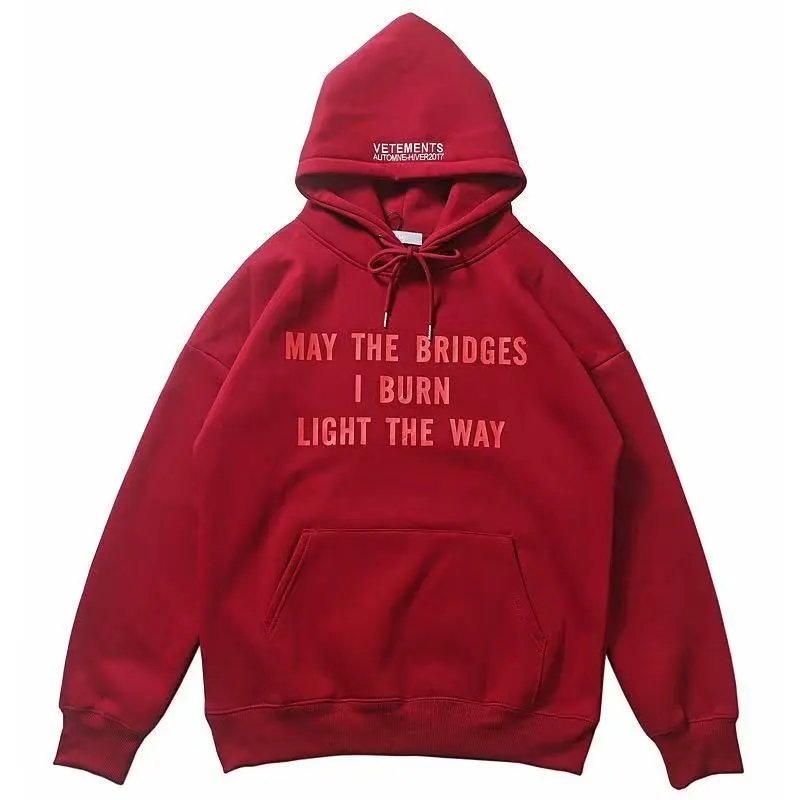 V-Red Letter Trendy Hoodie
