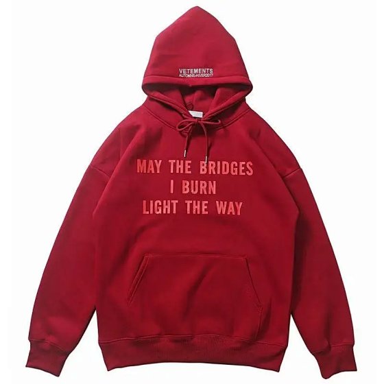 V-Red Letter Trendy Hoodie