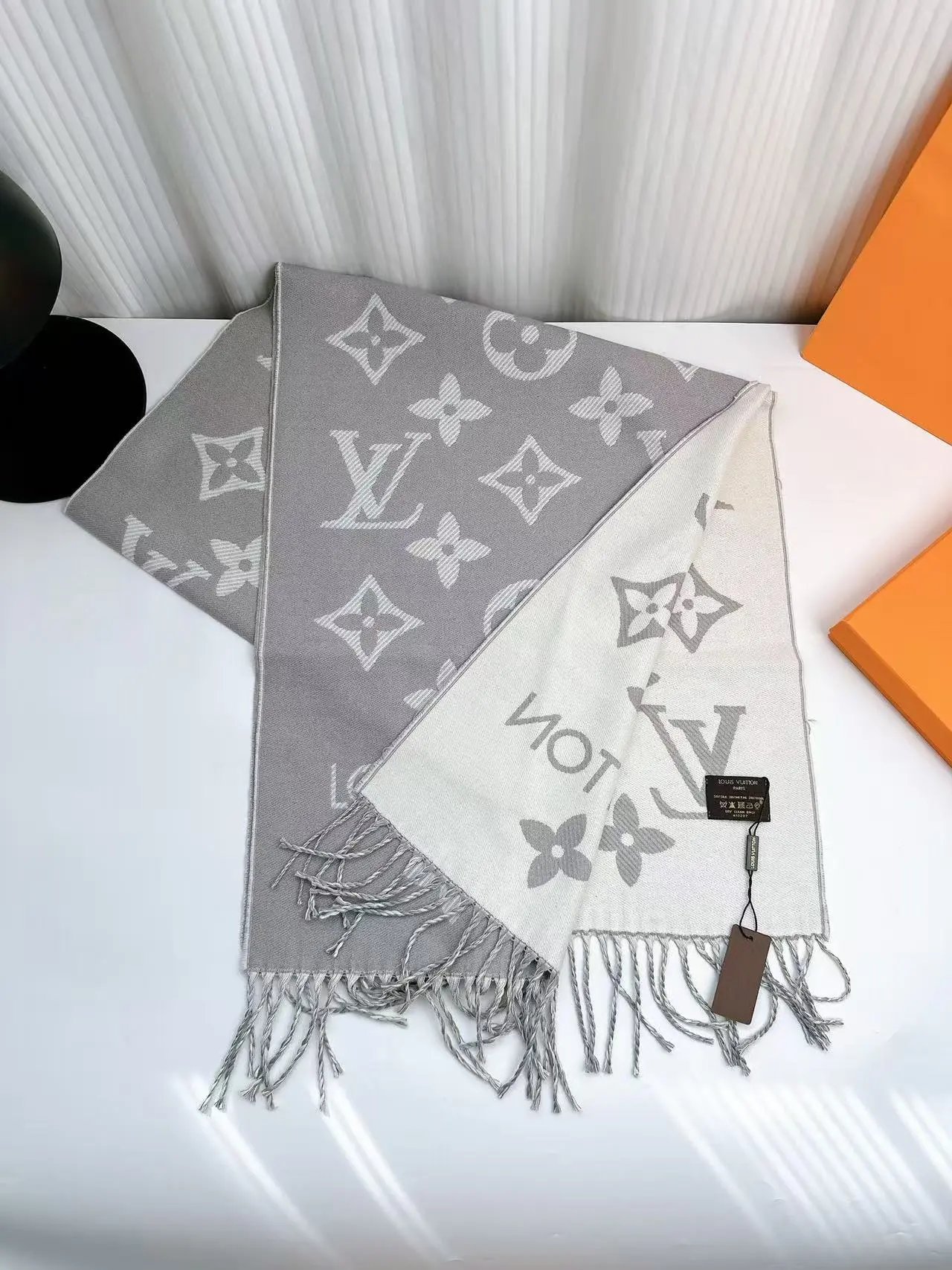 Burberry Scarves Embroidered check fringed scarf — 33