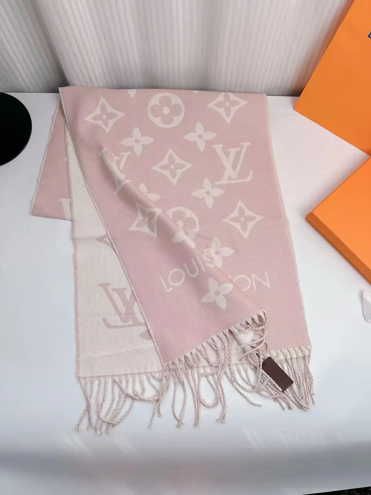 Burberry Scarves Embroidered check fringed scarf — 34