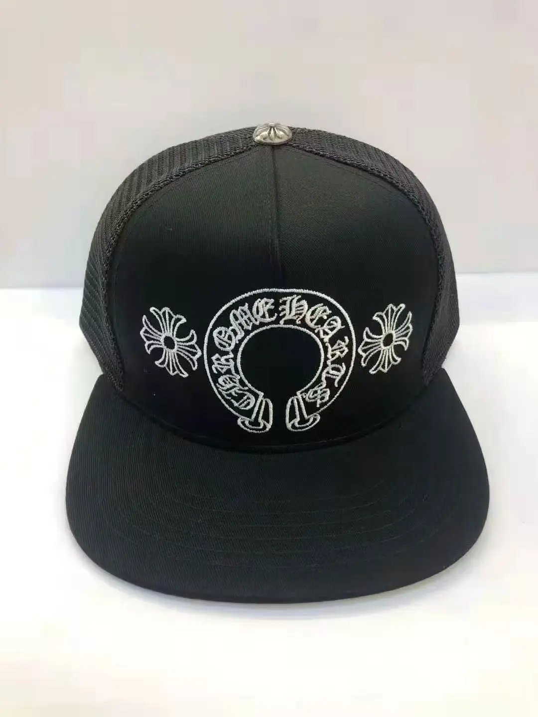 Chrome Hearts Hats Embroidered Logo Patch Mesh Trucker Cap — 25