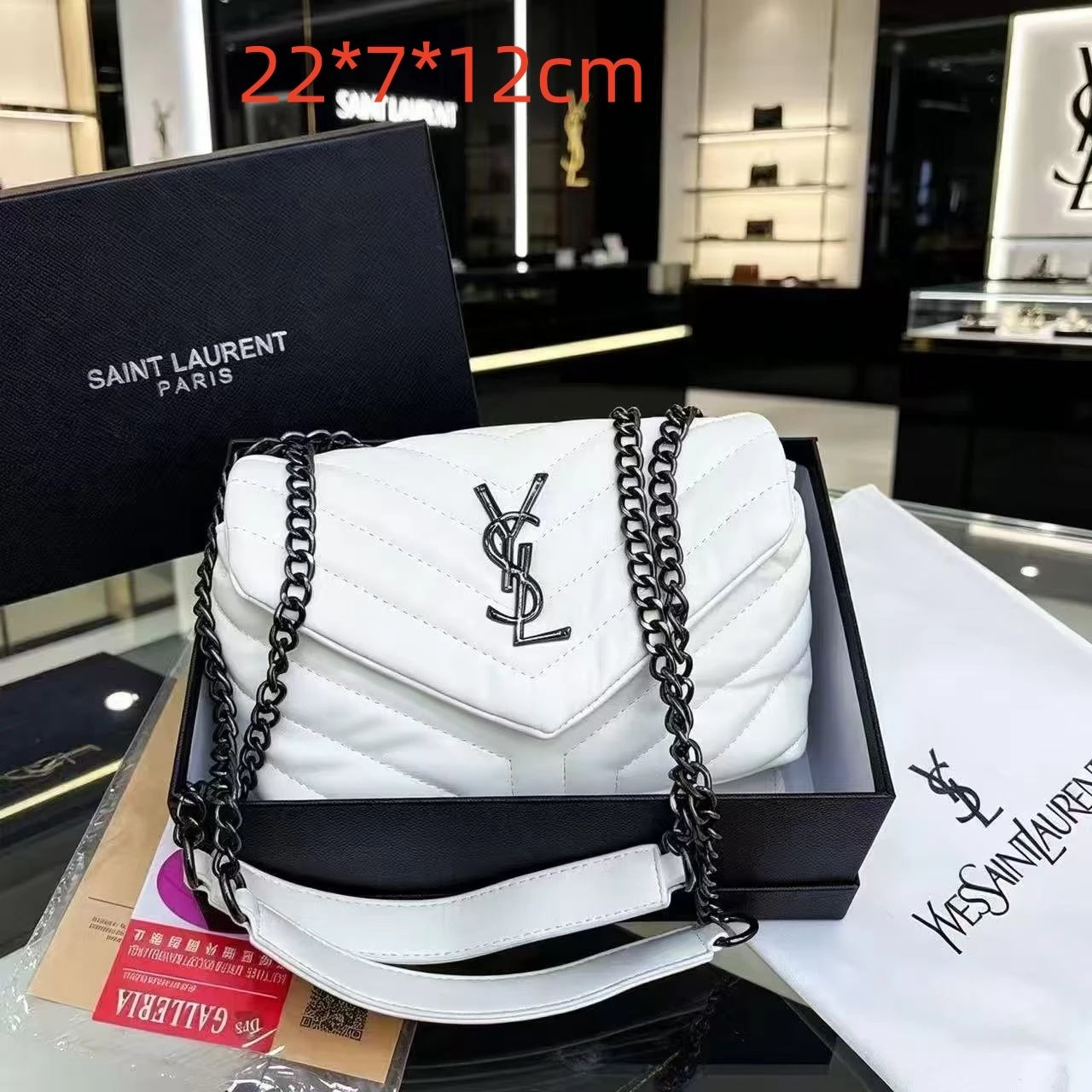 Saint Laurent Crossbody Bags 2068 quilted envelope chain bag — 24