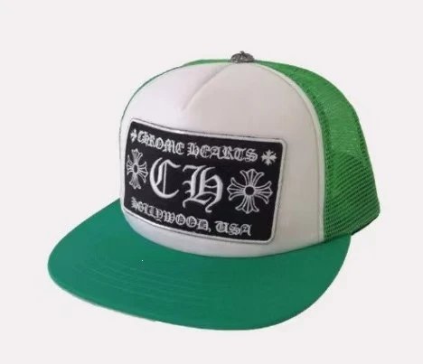 Chrome Hearts Hats Embroidered Logo Patch Mesh Trucker Cap — 34