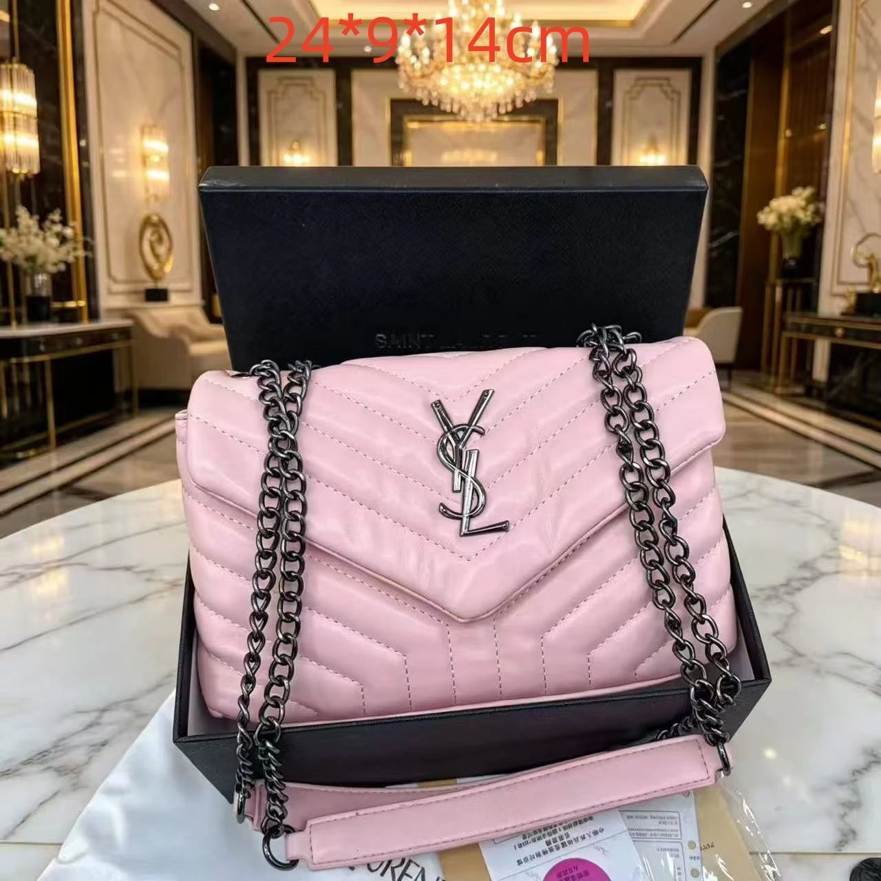 Saint Laurent Crossbody Bags 2068 quilted envelope chain bag — 30