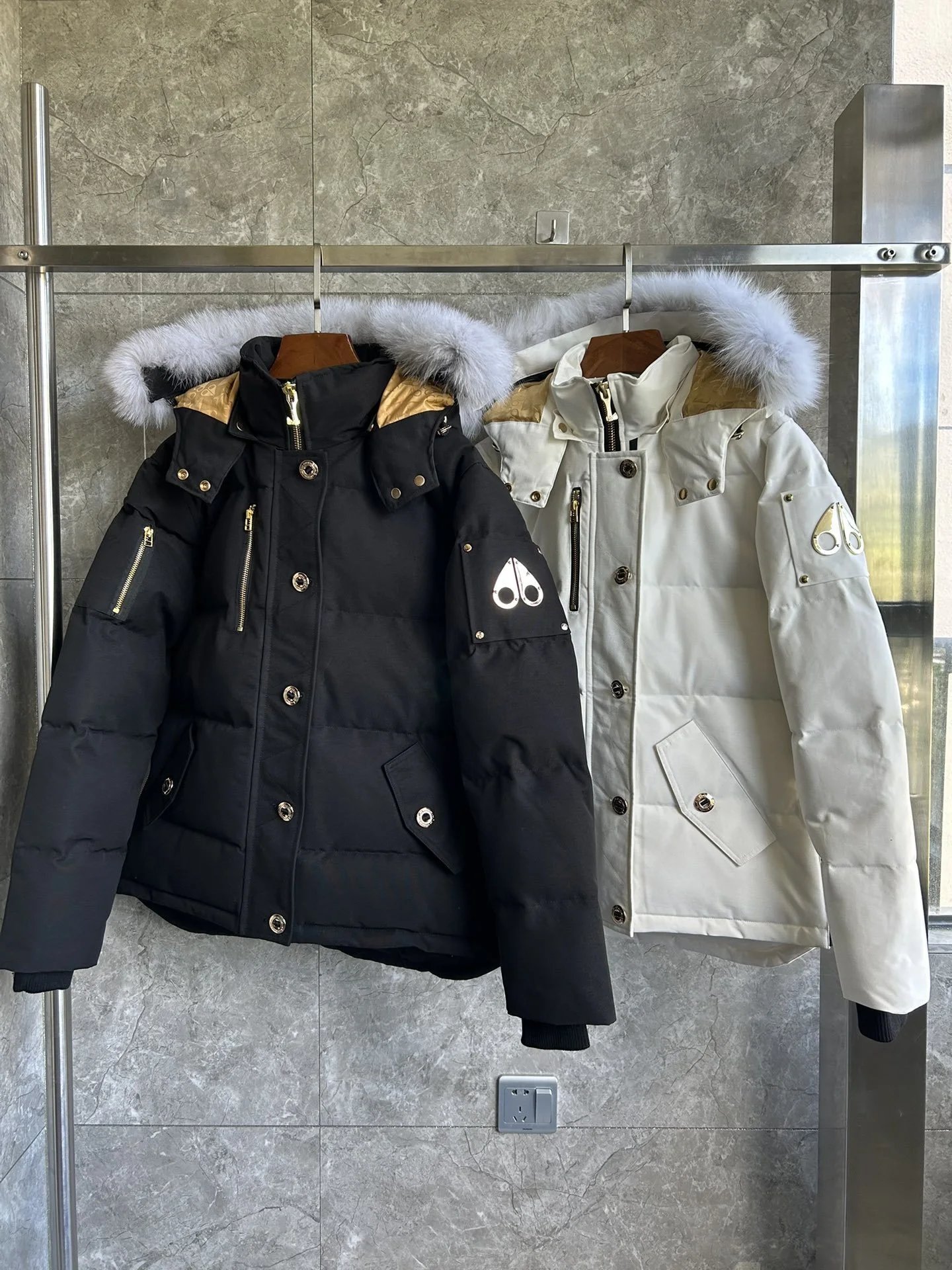 RemovableMoose knuckles 0506 Scissors Down Jacket Hooded Fox Fur Collar  6
