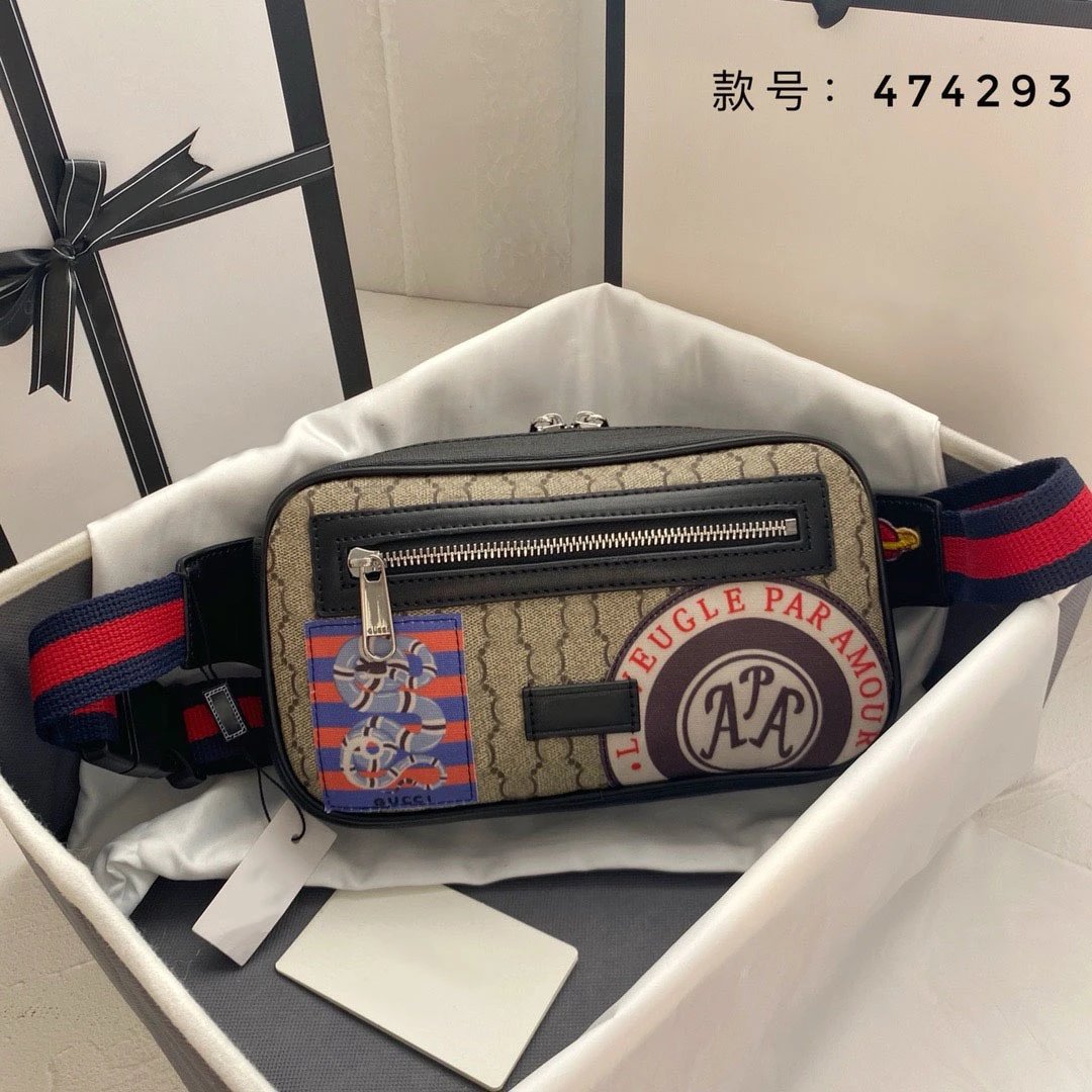 Gucci Crossbody Bags GG Monogram Belt Bag — Khakis Snake