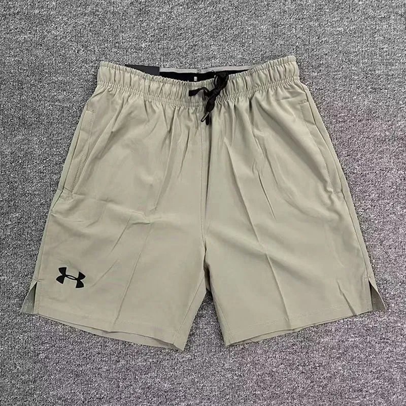 Under Armour Shorts Woven drawstring athletic with zip pockets — Khaki