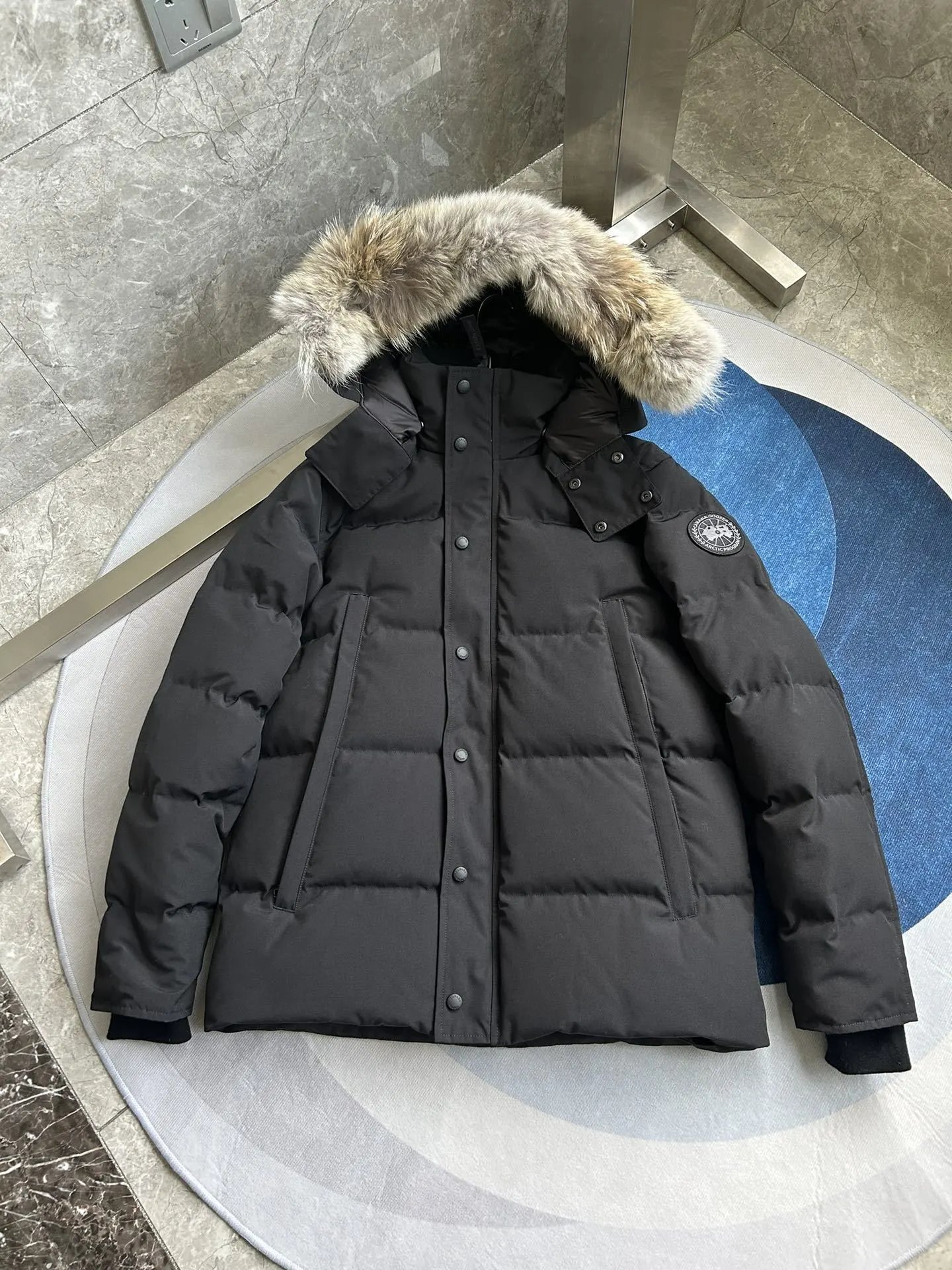 RemovableCanda Goose Wyndham鹅家毛领大口袋男女同款派克户外加厚保暖中长款连帽羽绒服 2