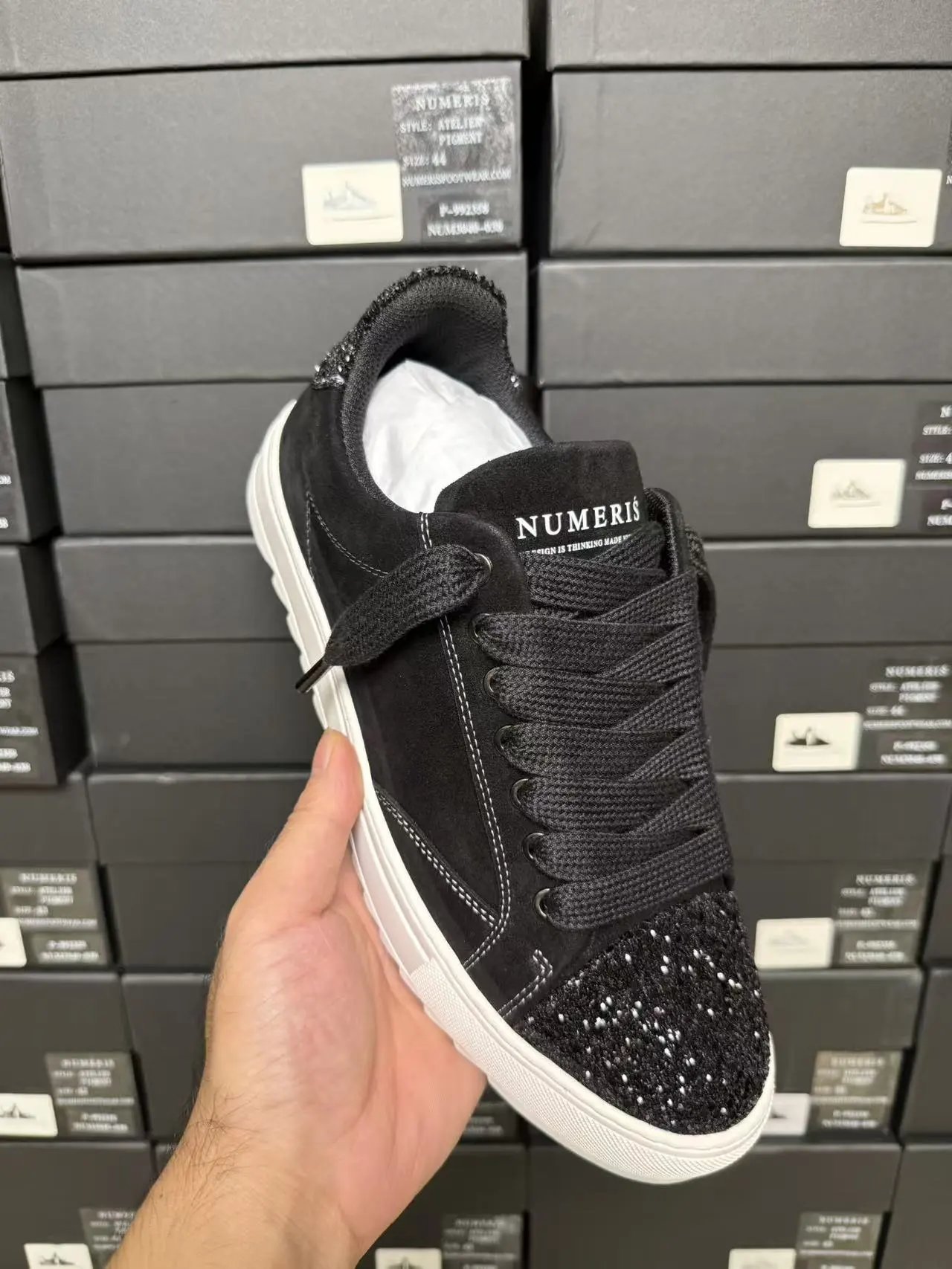 Black satin black glitter