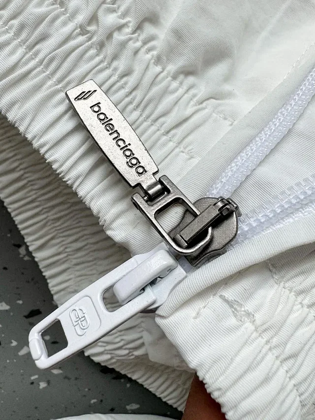 Balenciaga Jackets Stand-collar zip-up jacket with back logo print product detail image 11