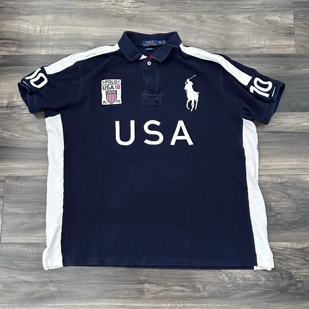 【可扫码】RL翻领刺绣大马国家款纯棉休闲大码上衣T恤POLO