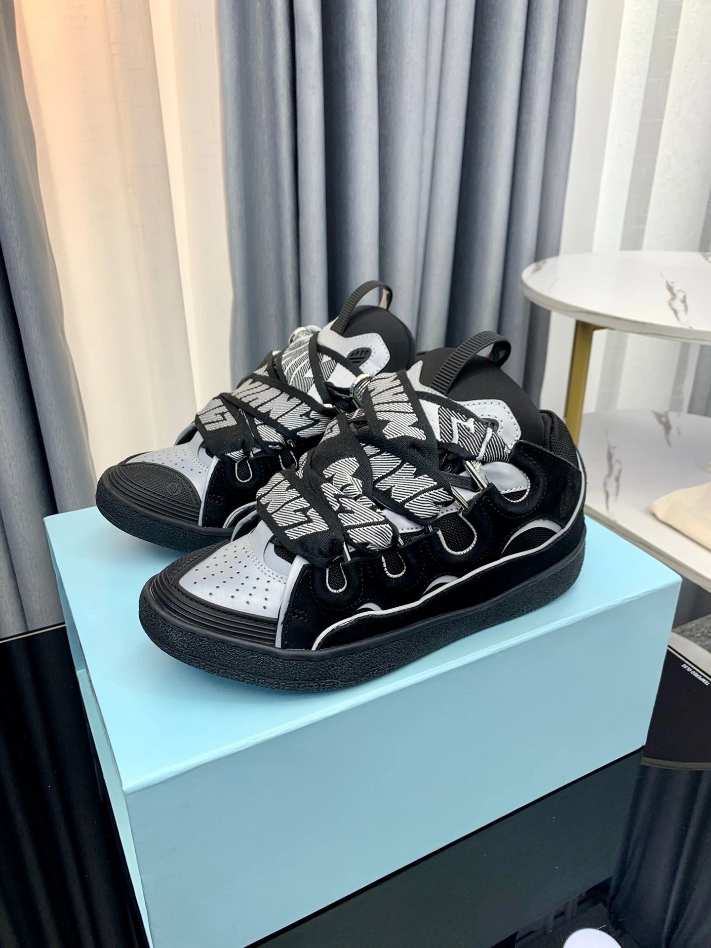 Lanvin-Black letter laces