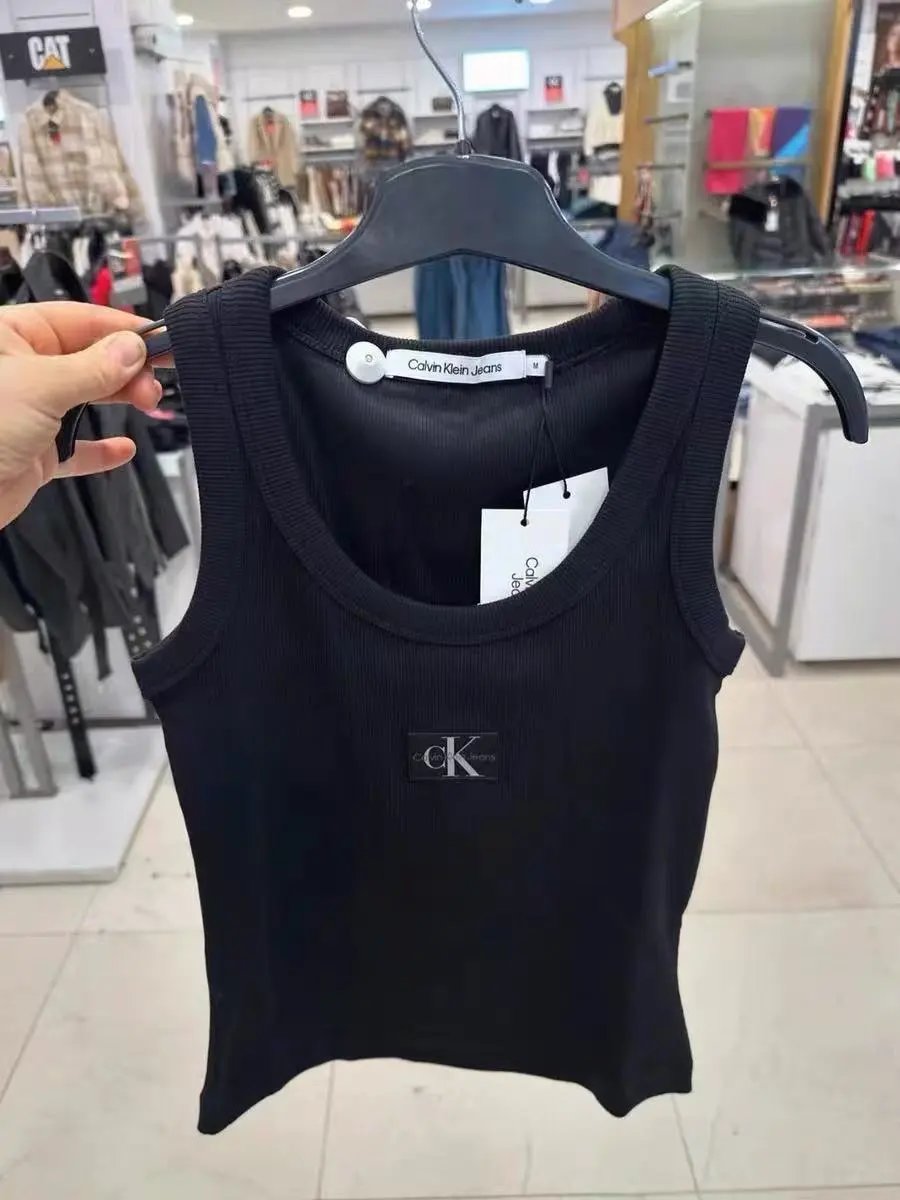 Calvin Klein US Official New Ribbed Stretch Slimming Base Layer Cami Tank Top Jennie Same Style Versatile Casual Sports Cami