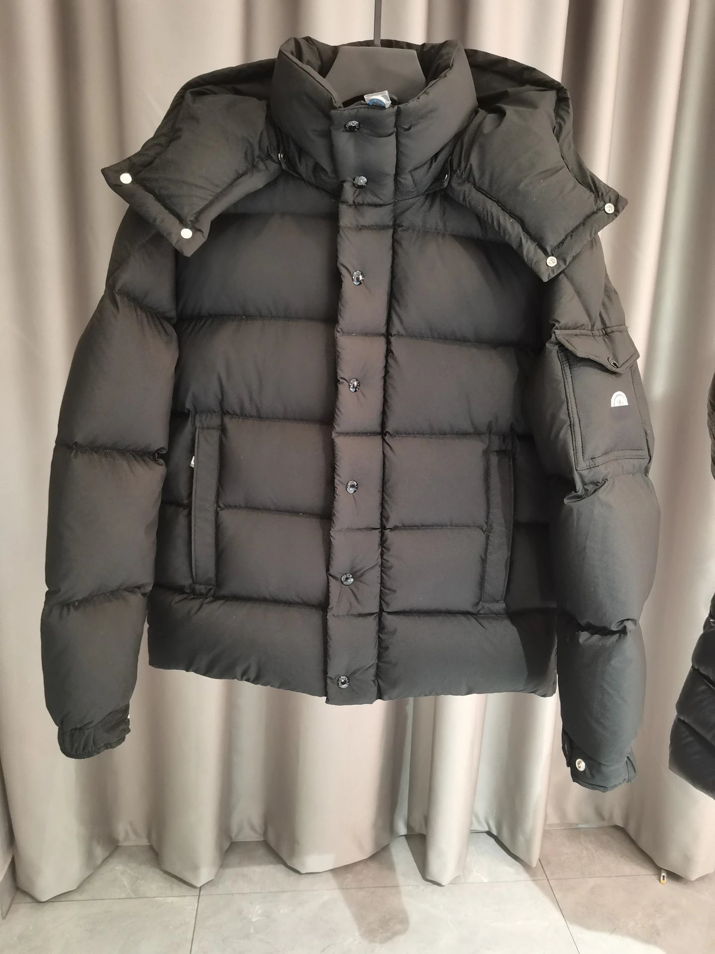 Moncler Down Jackets Hooded puffer jacket — Matte frosted black