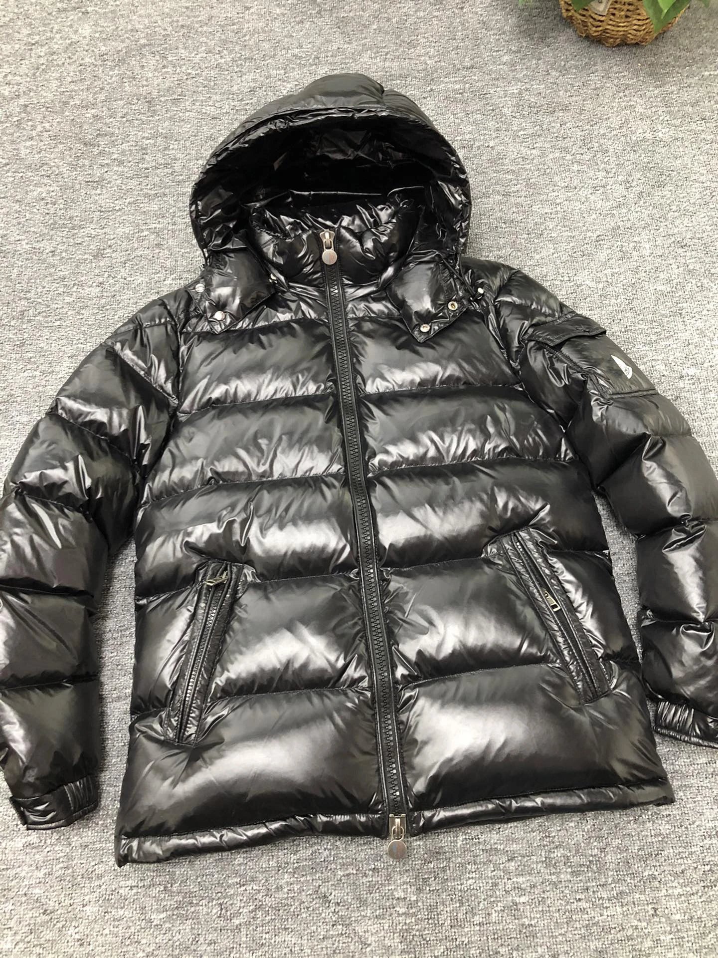 Moncler Down Jackets Hooded puffer jacket — Glossy black