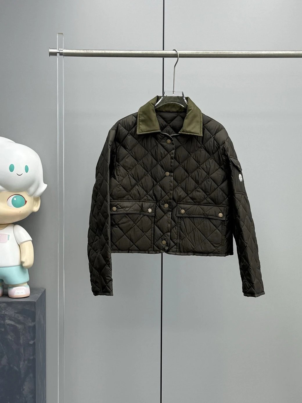 Moncler Down Jackets Hooded puffer jacket — dark gray jacket
