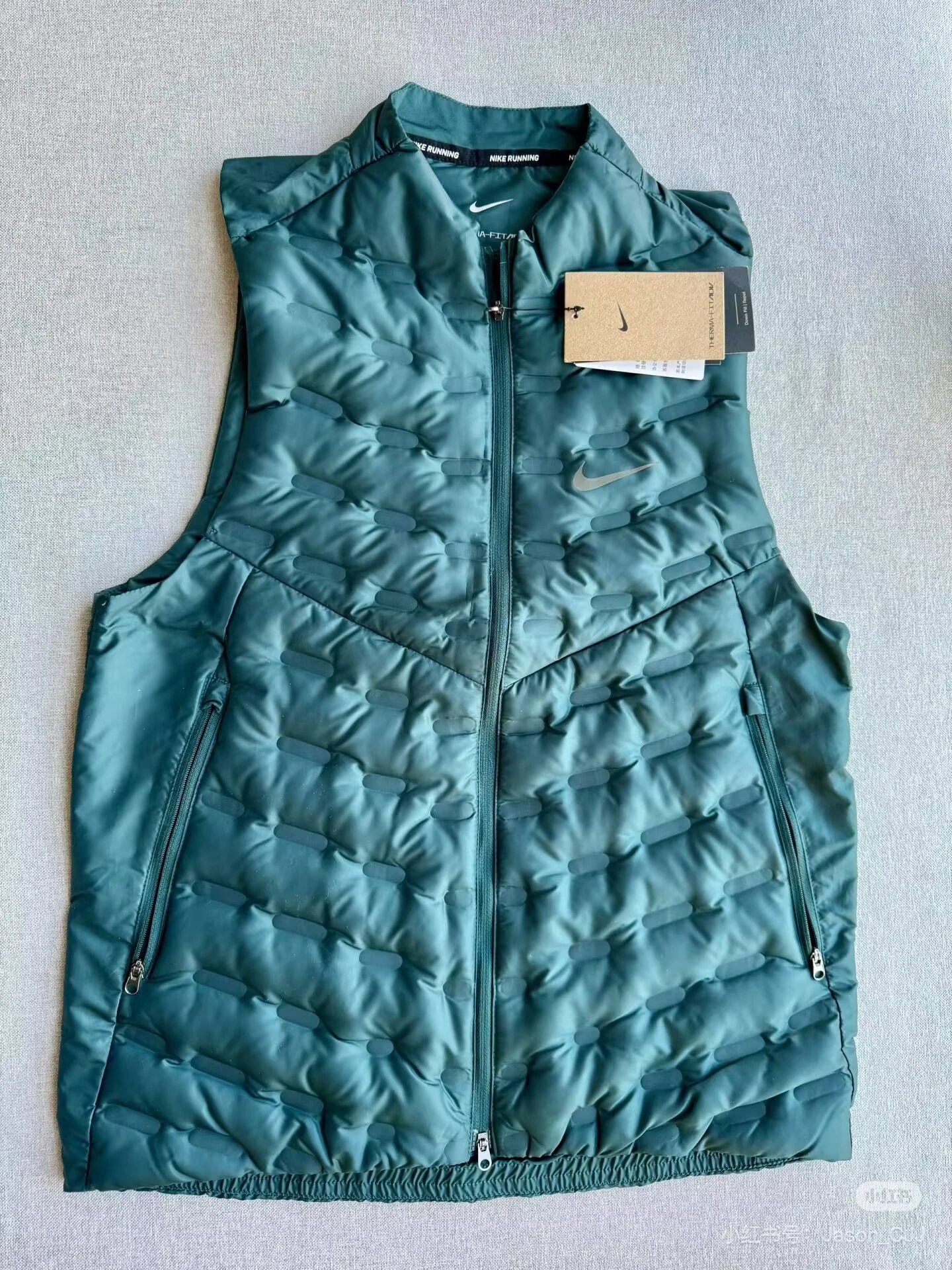 Design Quilted Puffer Vest Light Green Outerwear - 4