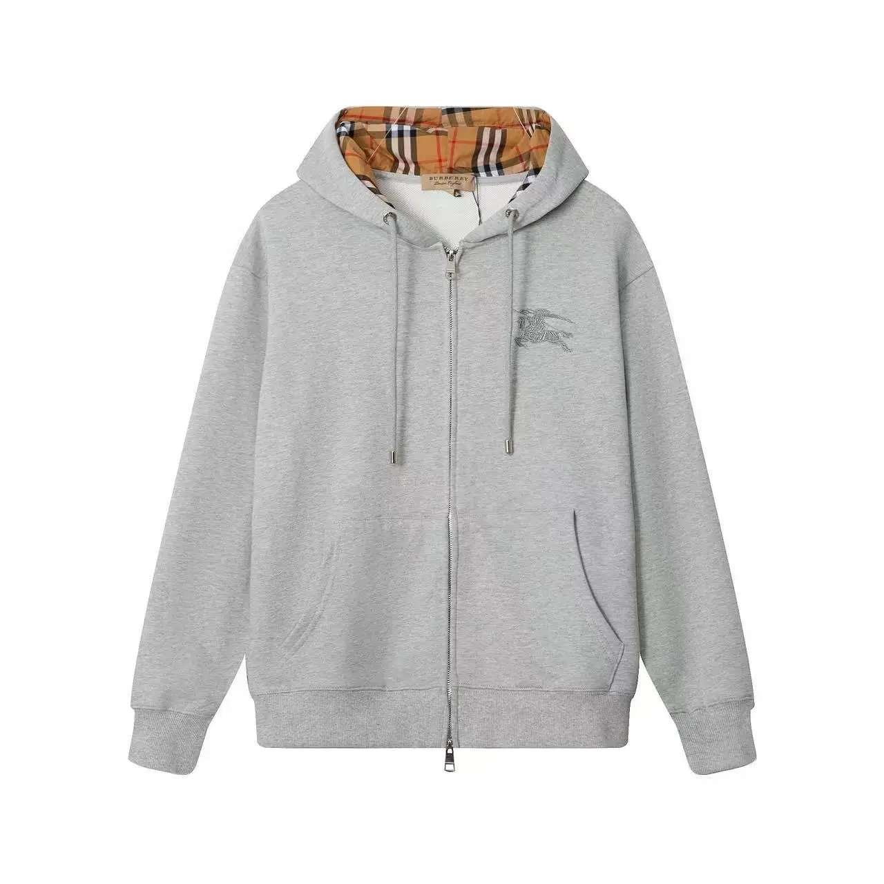 B-High Version Classic Plaid Hooded Jacket-S (U99)