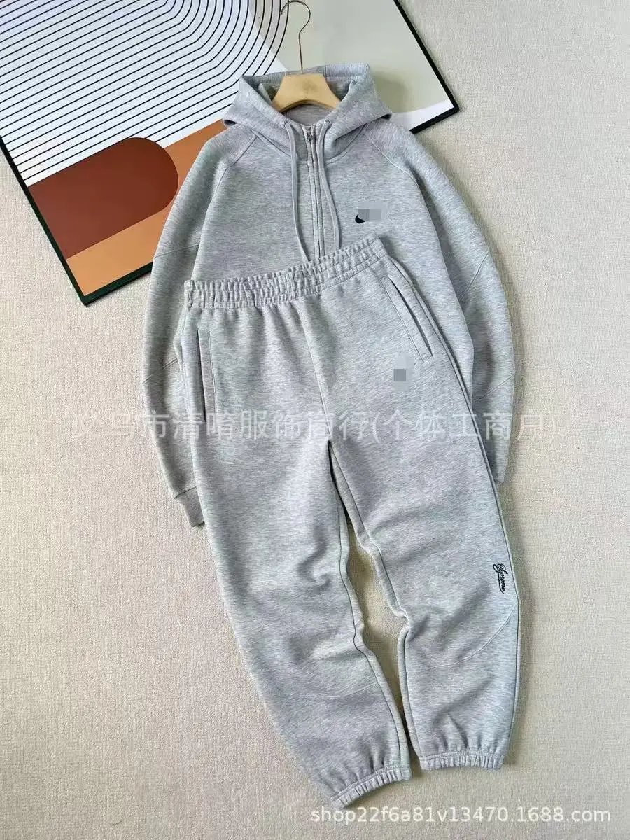 后背大勾套装-灰色