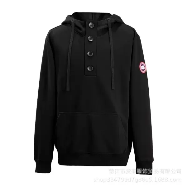 Canada Goose Lodge Fleece Black/Gray Half-Zip Pullover - 10