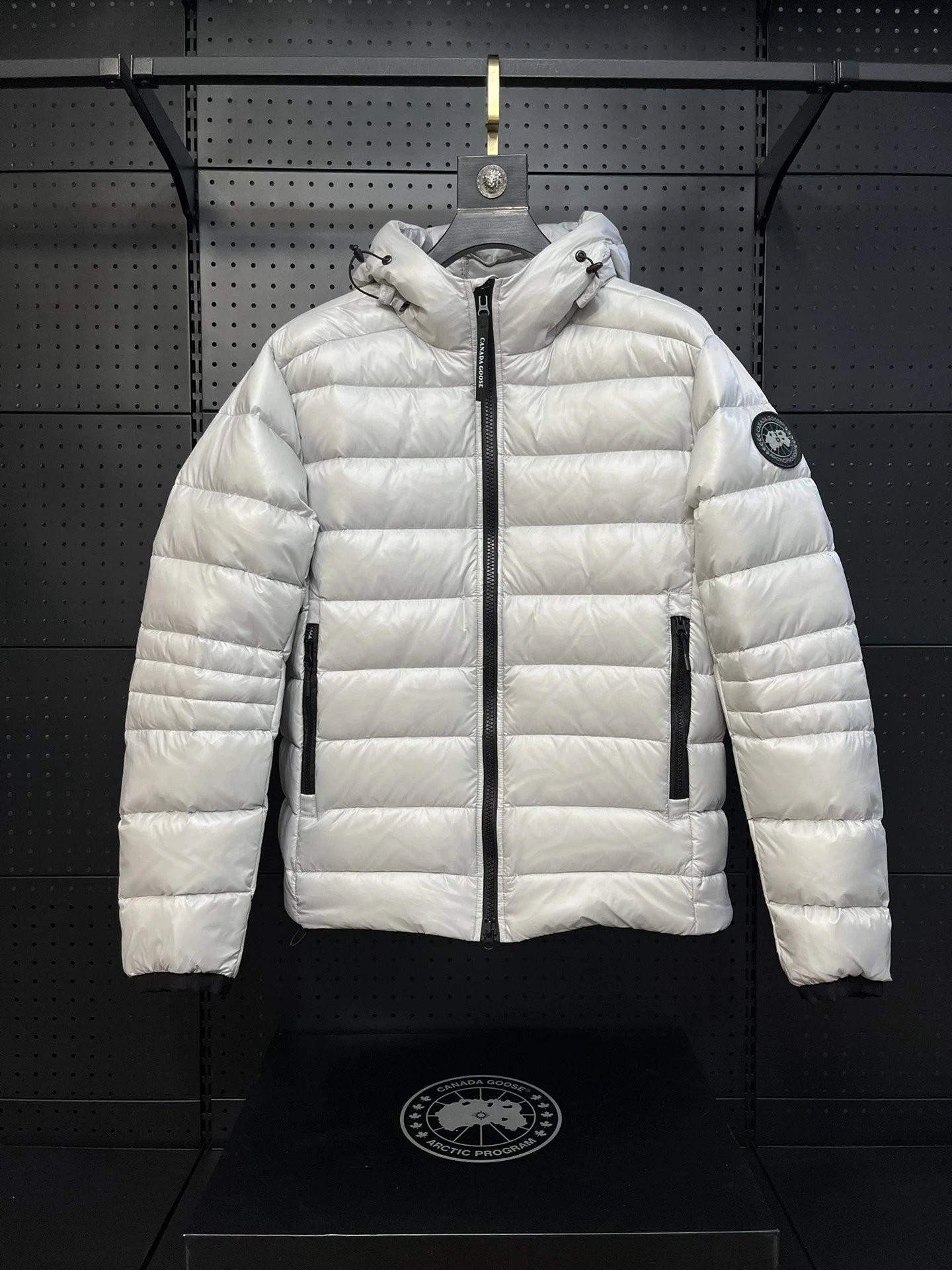 Silver gray black label
