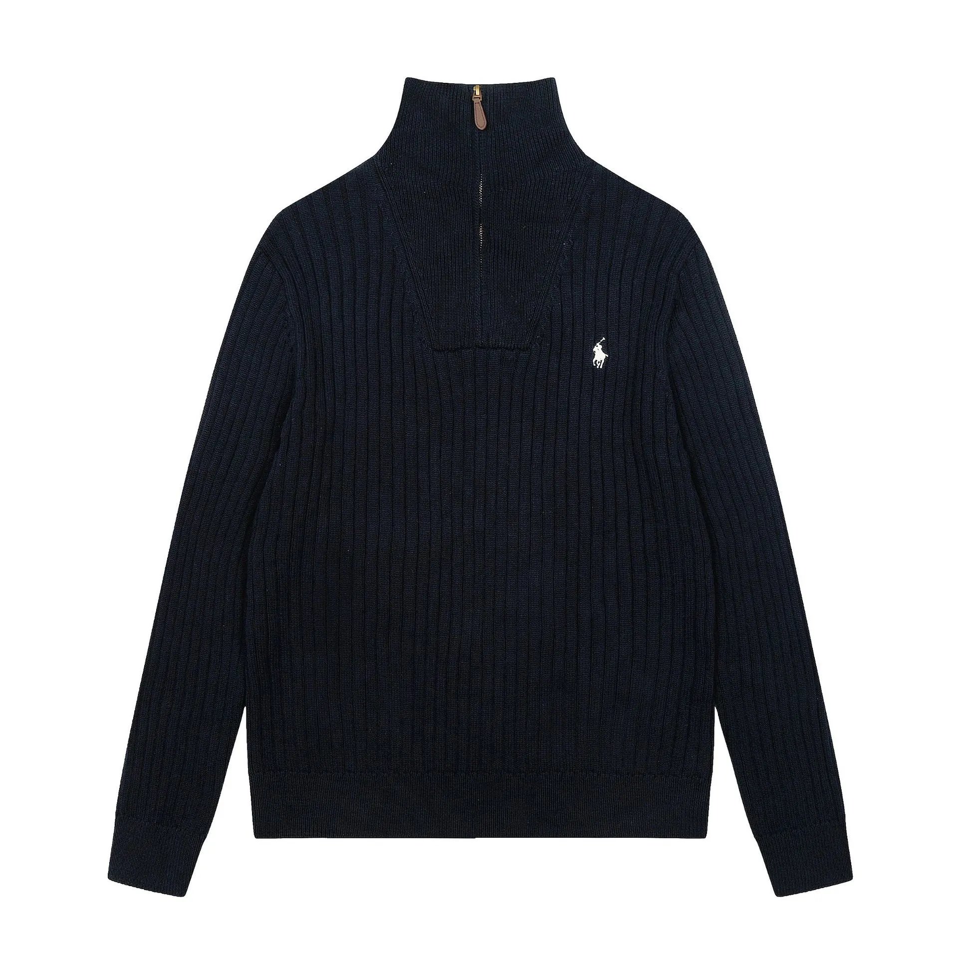 Polo Ralph Lauren Zip Sweater Ribbed Navy