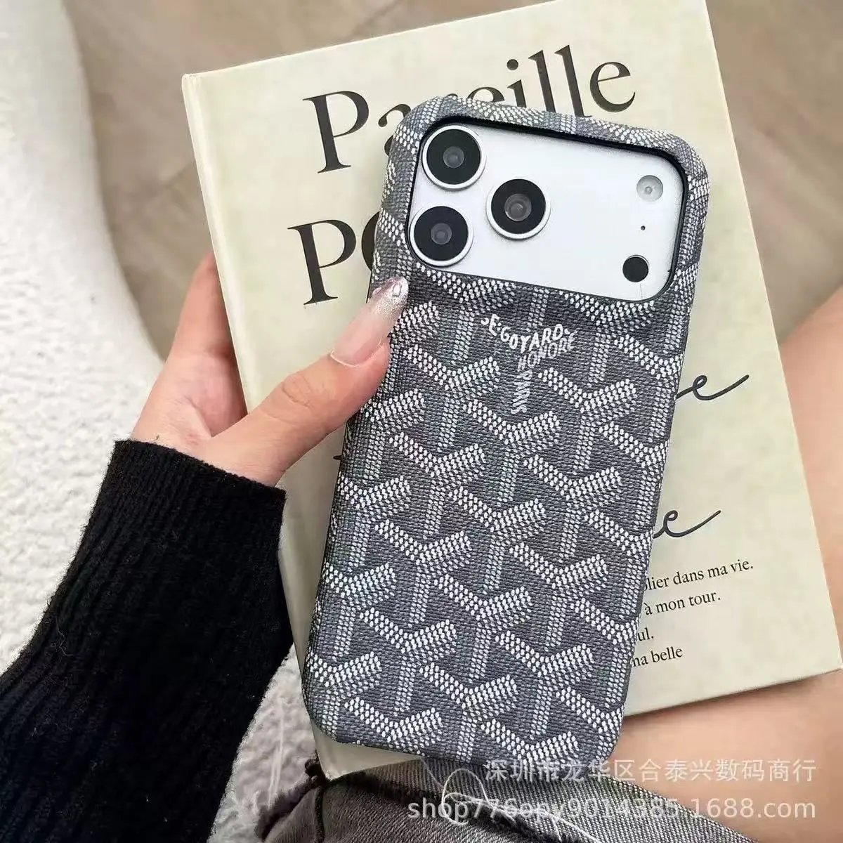 Goyard Goyardine Case for iPhone 15 Pro Grey