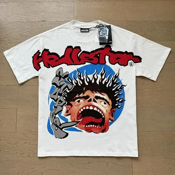 Hellstar Psycho Screaming Face White T-Shirt - 1