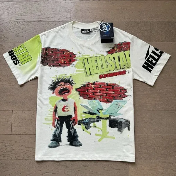 Hellstar Studios Graphic Print White T-Shirt - 1